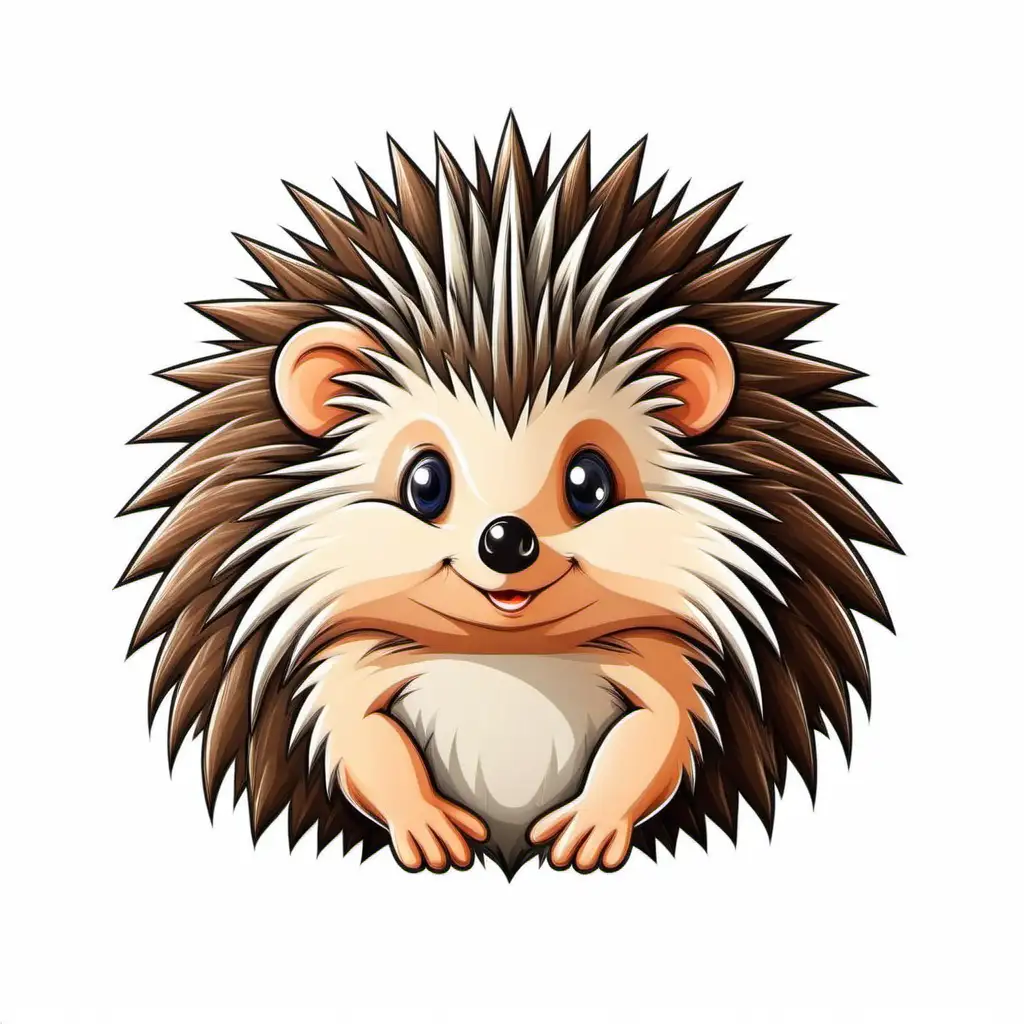 Cute-Cartoon-Hedgehog-Logo-on-White-Background