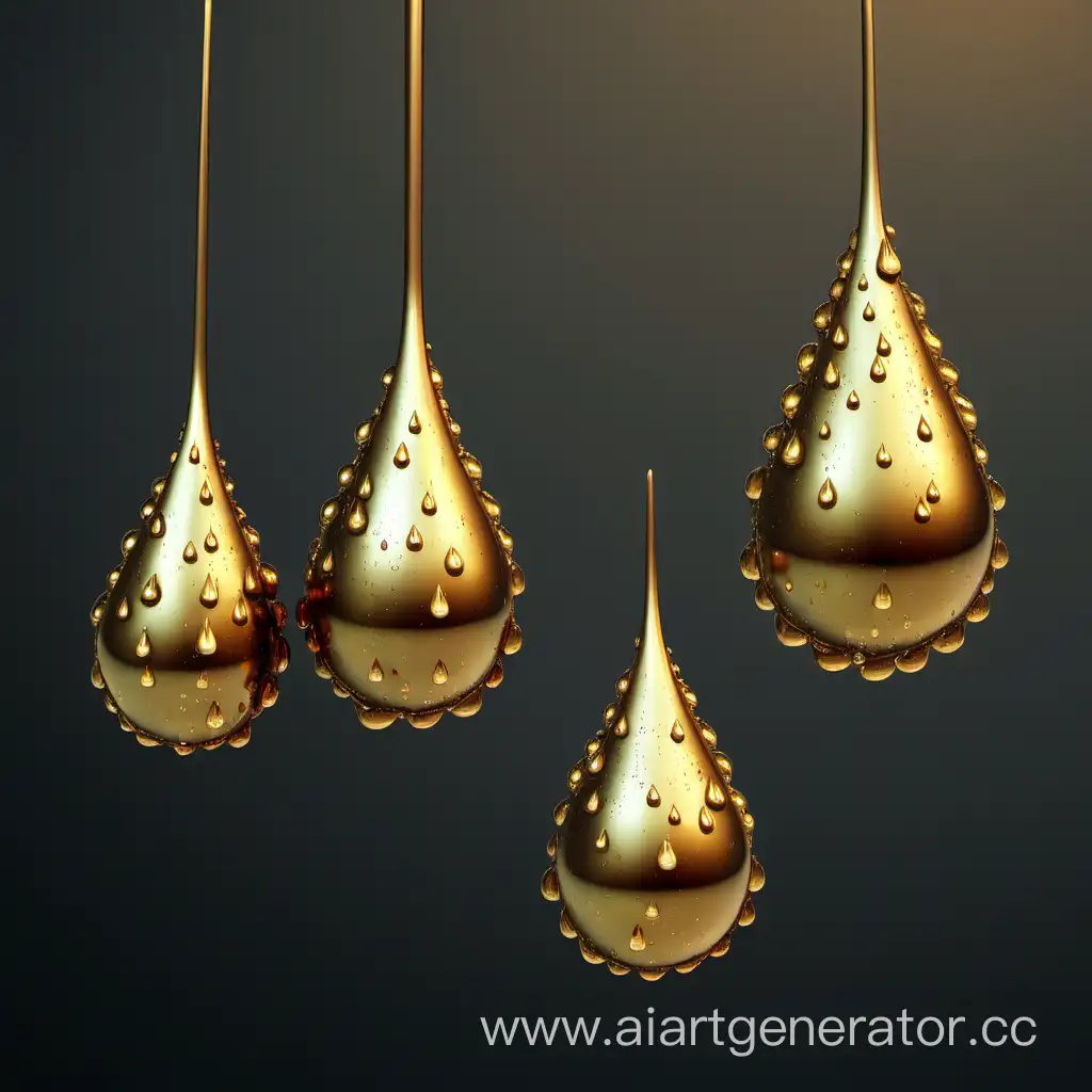 Golden-Drops-Abstract-Artwork-Featuring-Glistening-Droplets