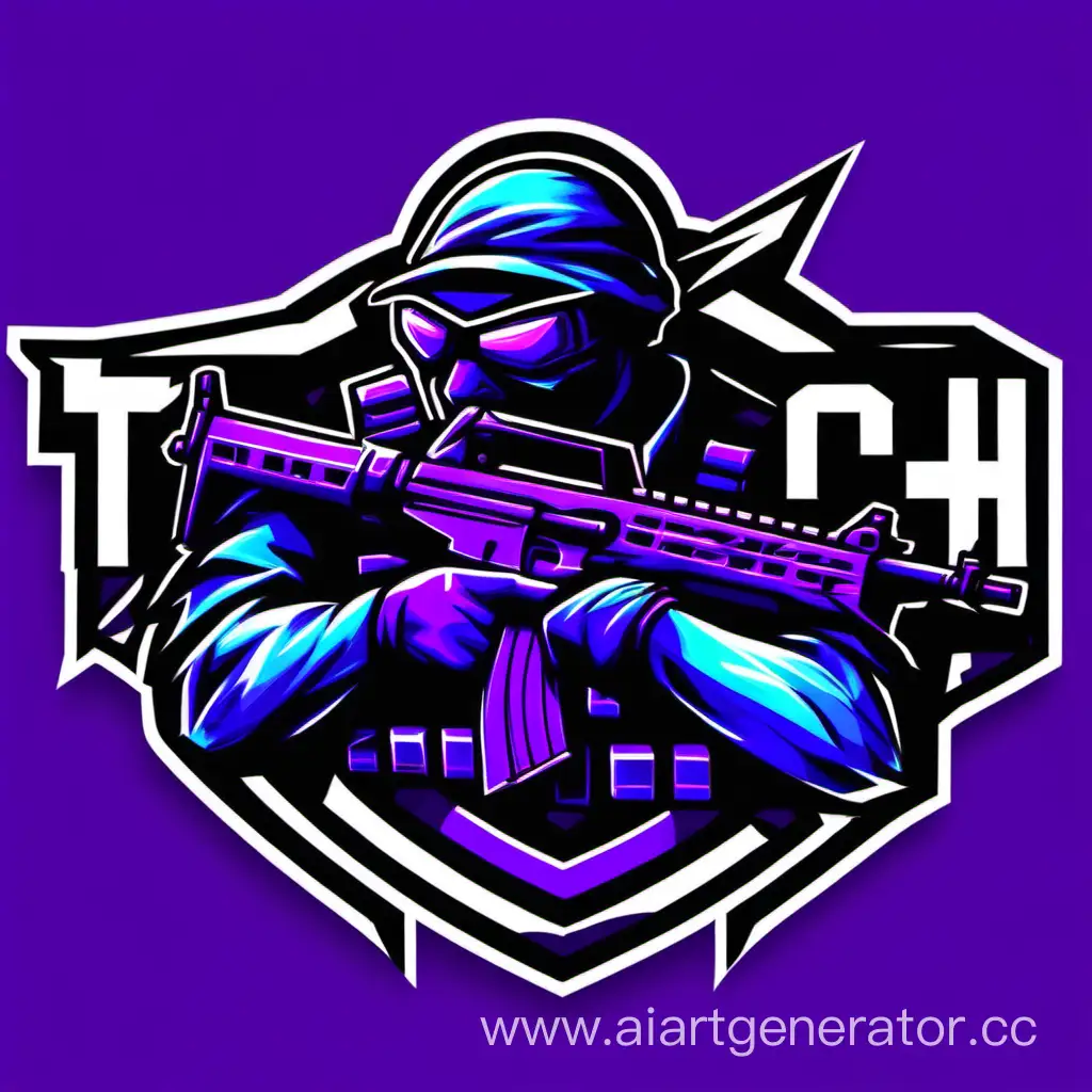 Логотип для Twitch канала, на тематику Counter strike 2 , цветовая палитра  сине-фиолетовая. Должно быть узнаваемым , название Pidoras