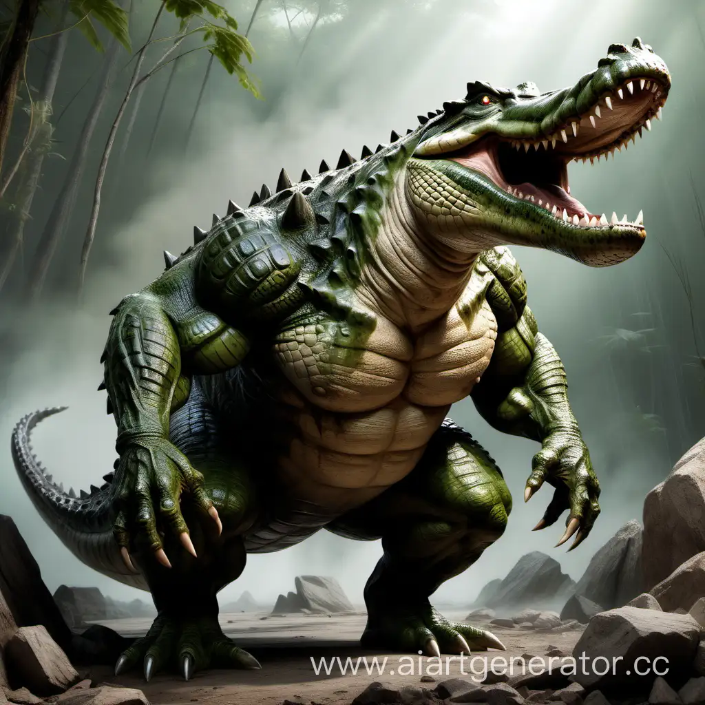Majestic-Mutant-Crocodile-Standing-Tall-in-the-Mountains