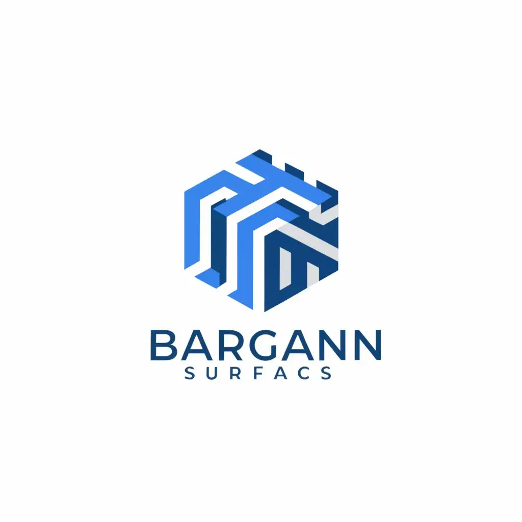 a logo design,with the text "Bargain Surfaces", main symbol:create a breathtaking, trustworthy-themed logo "Bargain Surfaces",  the logo name is "Bargain Surfaces".  The color to play around with should be strong blue,  portraying trust and reliability.

Brand Name: Bargain Surfaces

Key Features:
 Aesthetic appeal
 Integration of trustworthiness into design
 Utilization of strong blue coloring
 Professional but not corporate
,complex,clear background