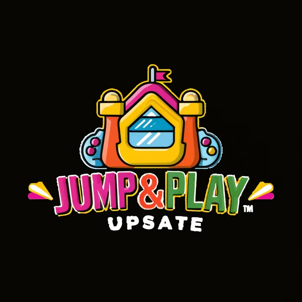 LOGO-Design-for-Jump-Play-Upstate-Dynamic-Bounce-House-Video-Game-Theme