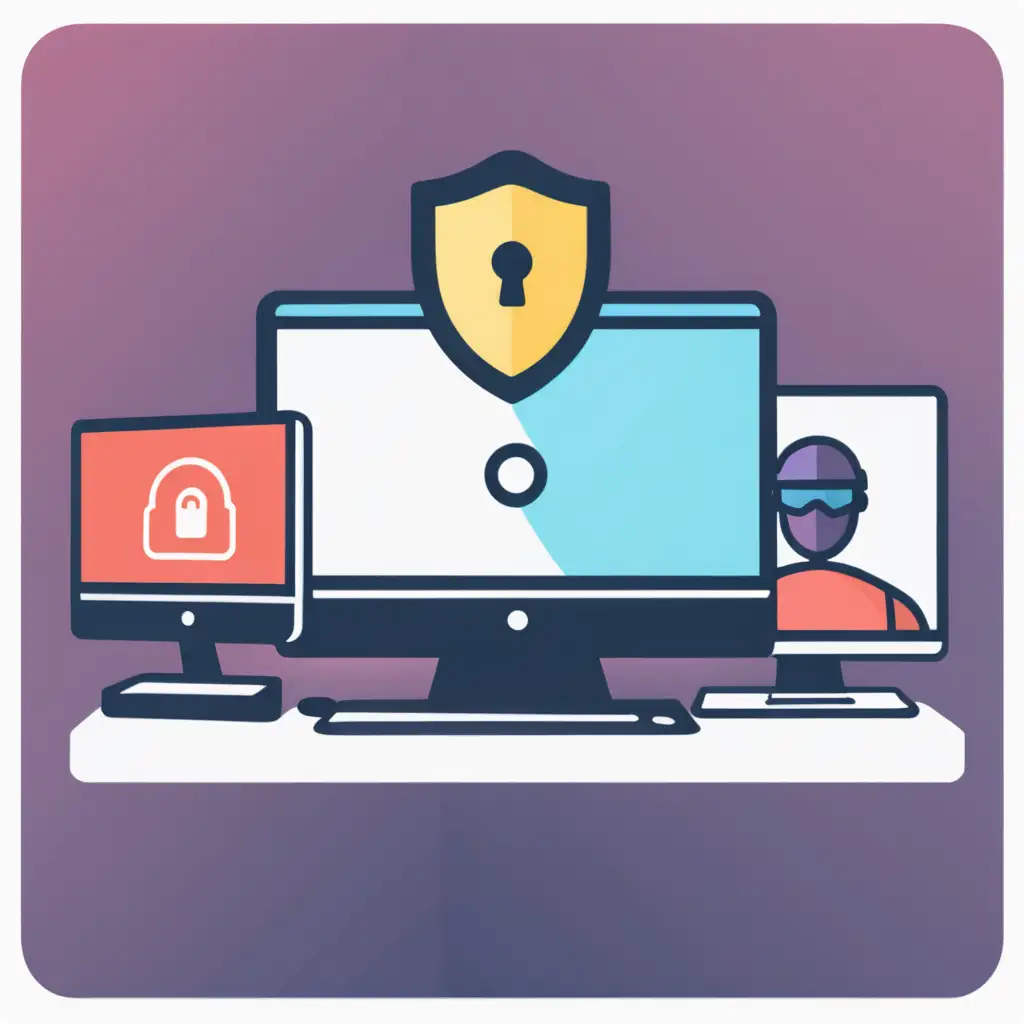 Vibrant Icon Illustration for Advanced Remote Work Security Awareness Course