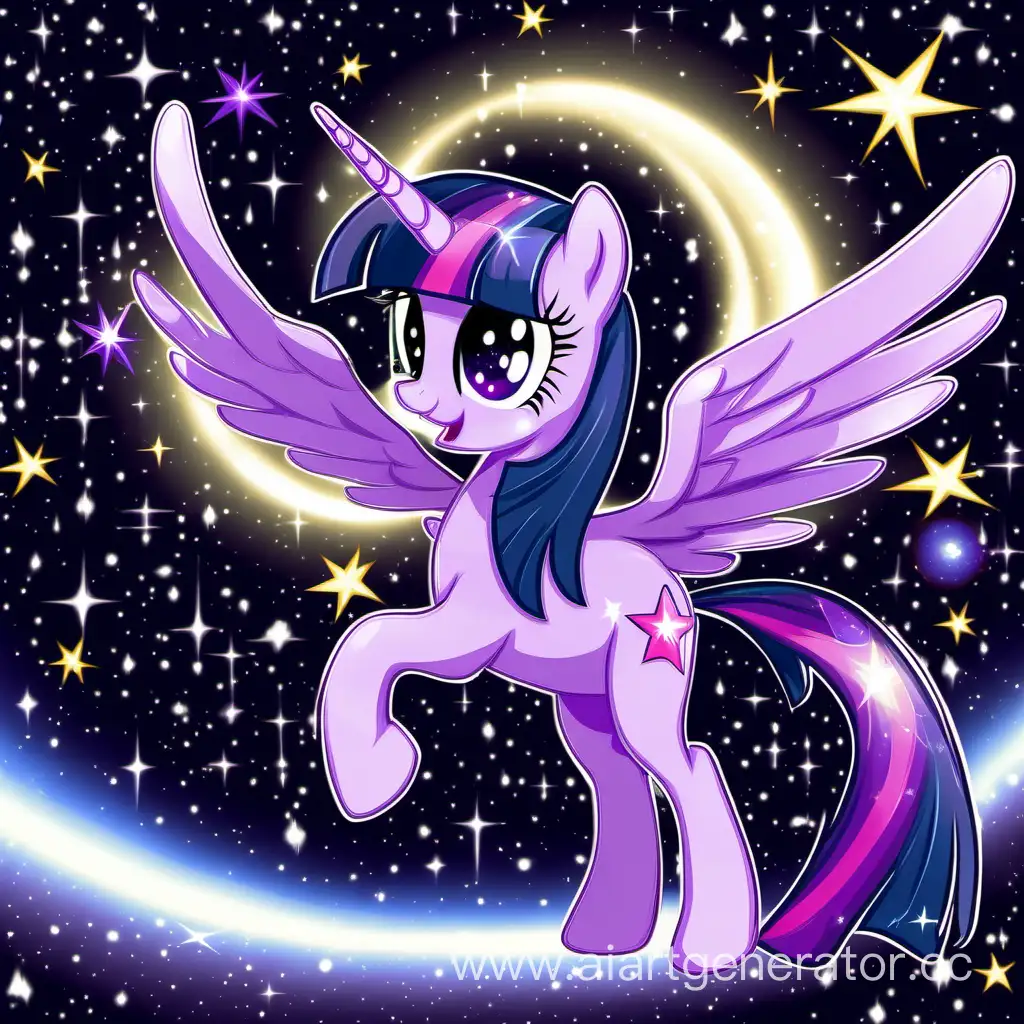 Twilight-Sparkle-Soaring-Gracefully-in-Cosmic-Twilight-with-Purple-Cutie-Mark