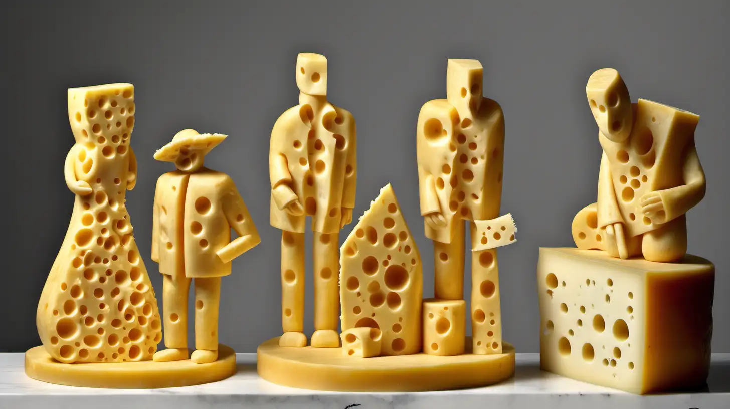 Artistic Cheese Sculptures Creative Figures Carved from Cheese