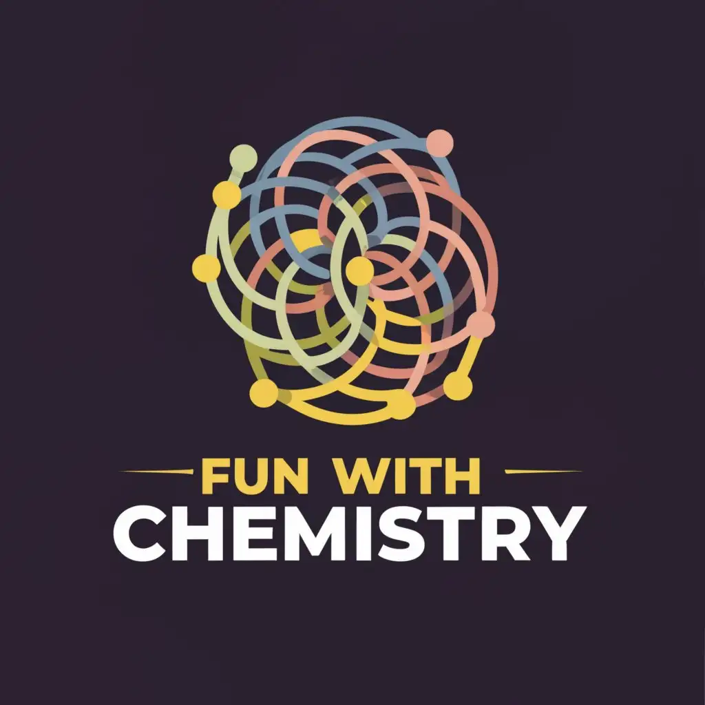 a logo design,with the text "Fun with Chemistry", main symbol:darkish circle,complex,be used in Education industry,clear background