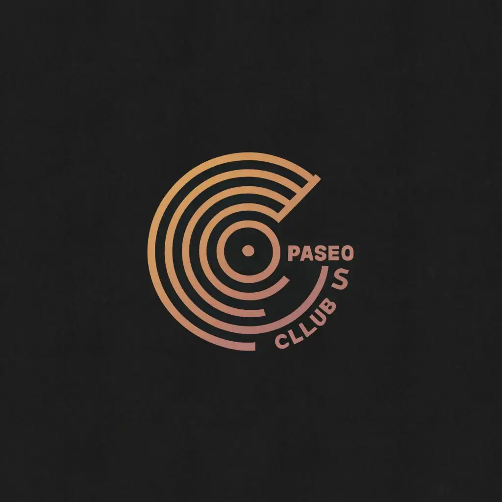 a logo design,with the text "Paseo Records club", main symbol:A vinyl disc,complex,be used in Entertainment industry,clear background