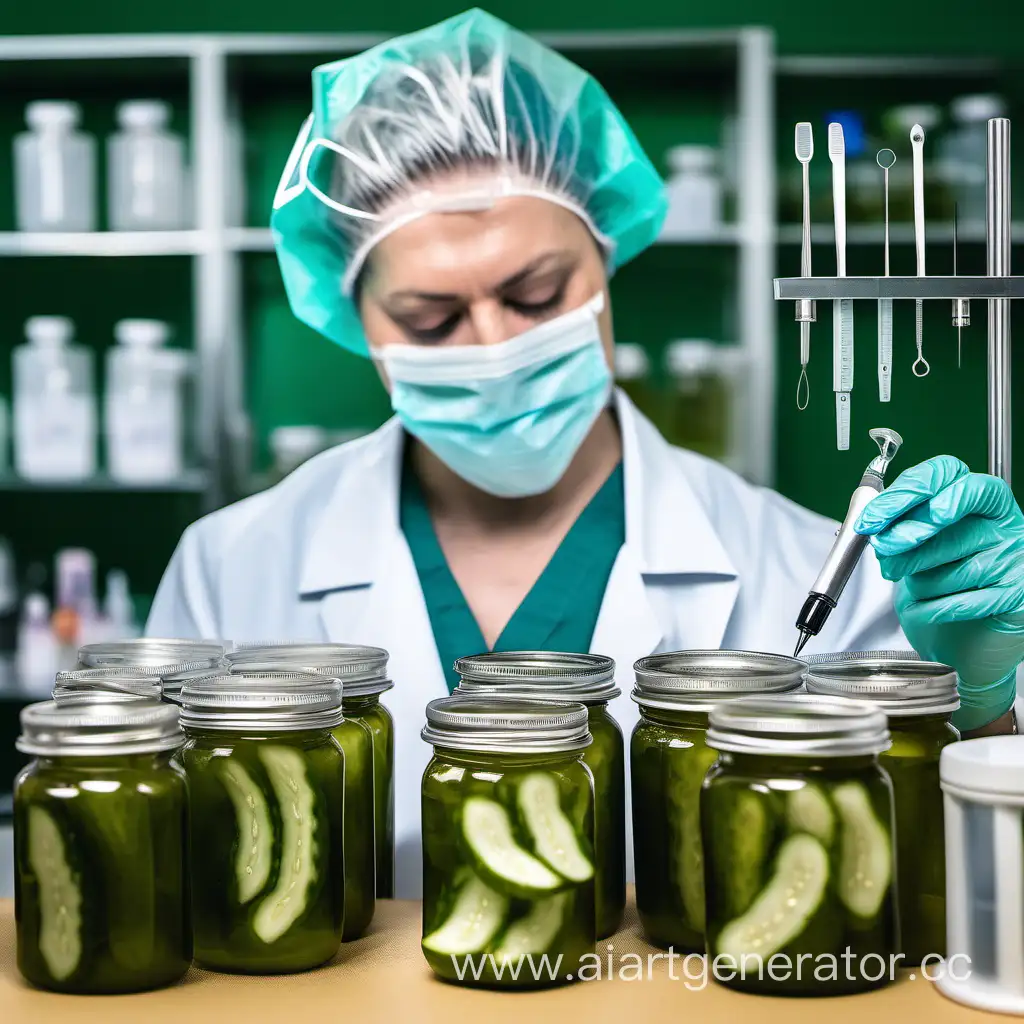 Veterinarian-Performing-Plastic-Surgery-in-CucumberFilled-Clinic