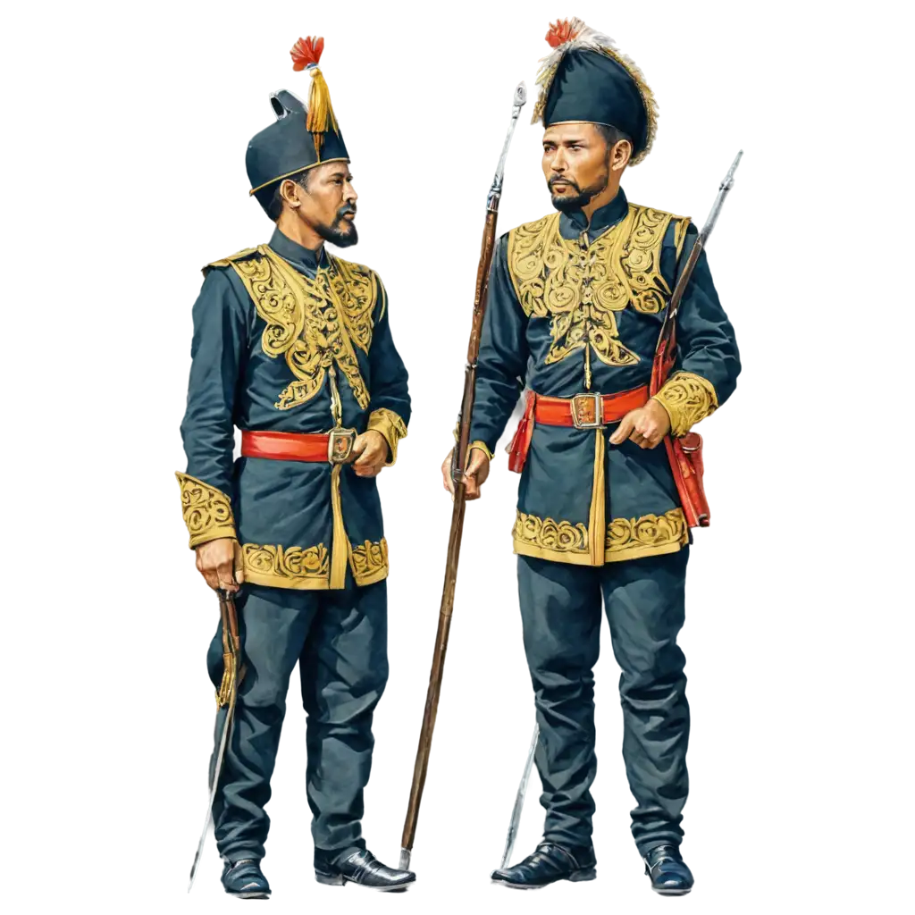 Captivating-Malay-Old-Guard-Watercolor-Art-in-HighQuality-PNG-Format