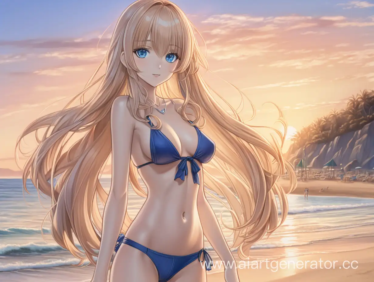 Sensual-Anime-Girl-with-Curvaceous-Figure-on-Sunset-Beach