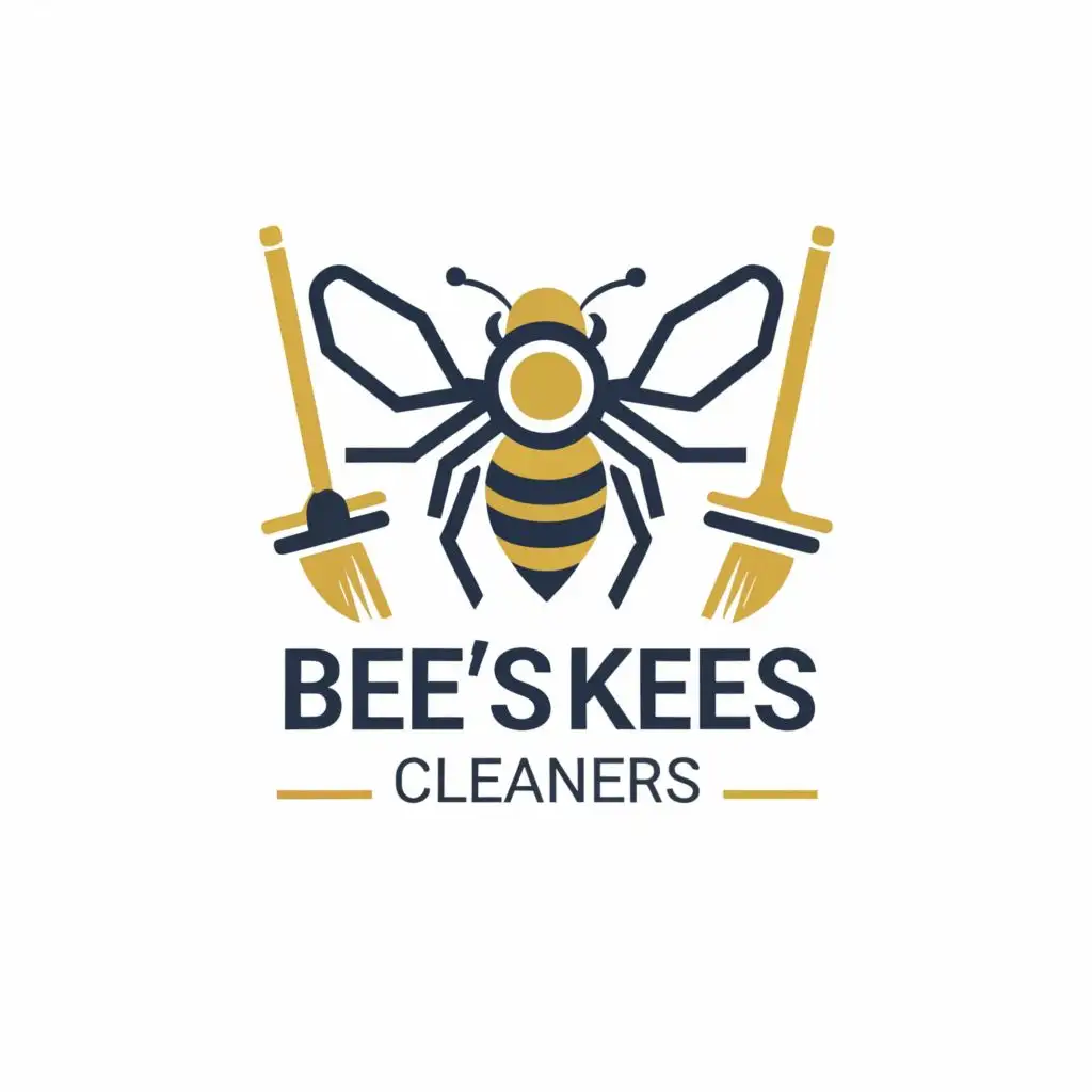 LOGO-Design-for-Bees-Knees-Cleaners-Vibrant-Yellow-Black-with-Bee-Cleaning-Symbol-and-Minimalist-Aesthetic