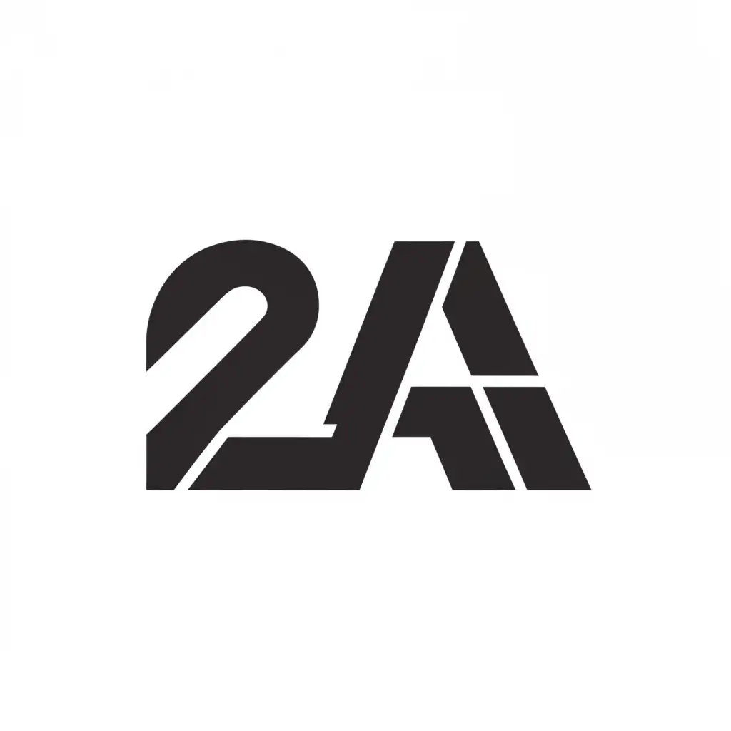 a logo design,with the text "2A", main symbol:2A,Minimalistic,clear background