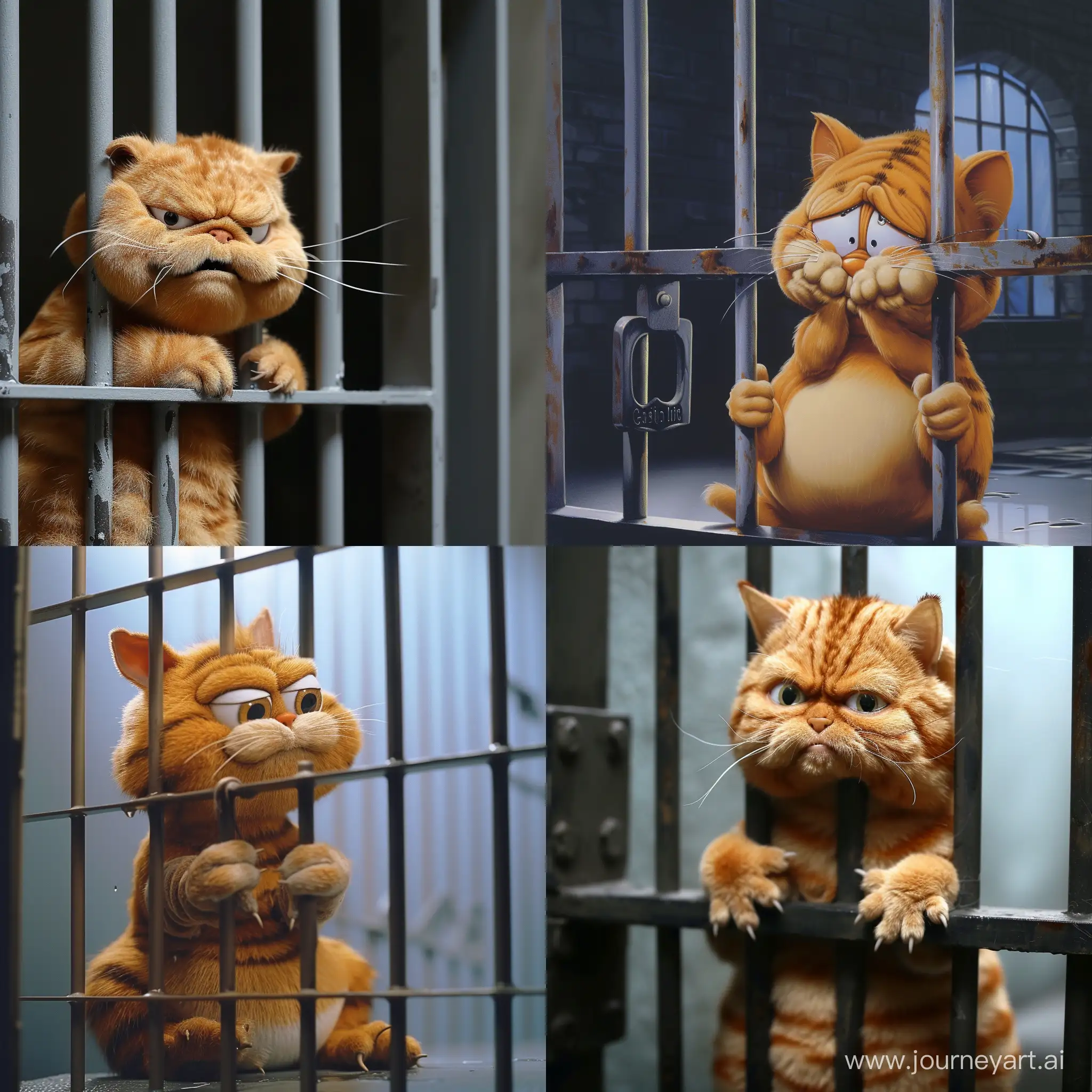Жирный кот Гарфилд горько плачет в тюрьме