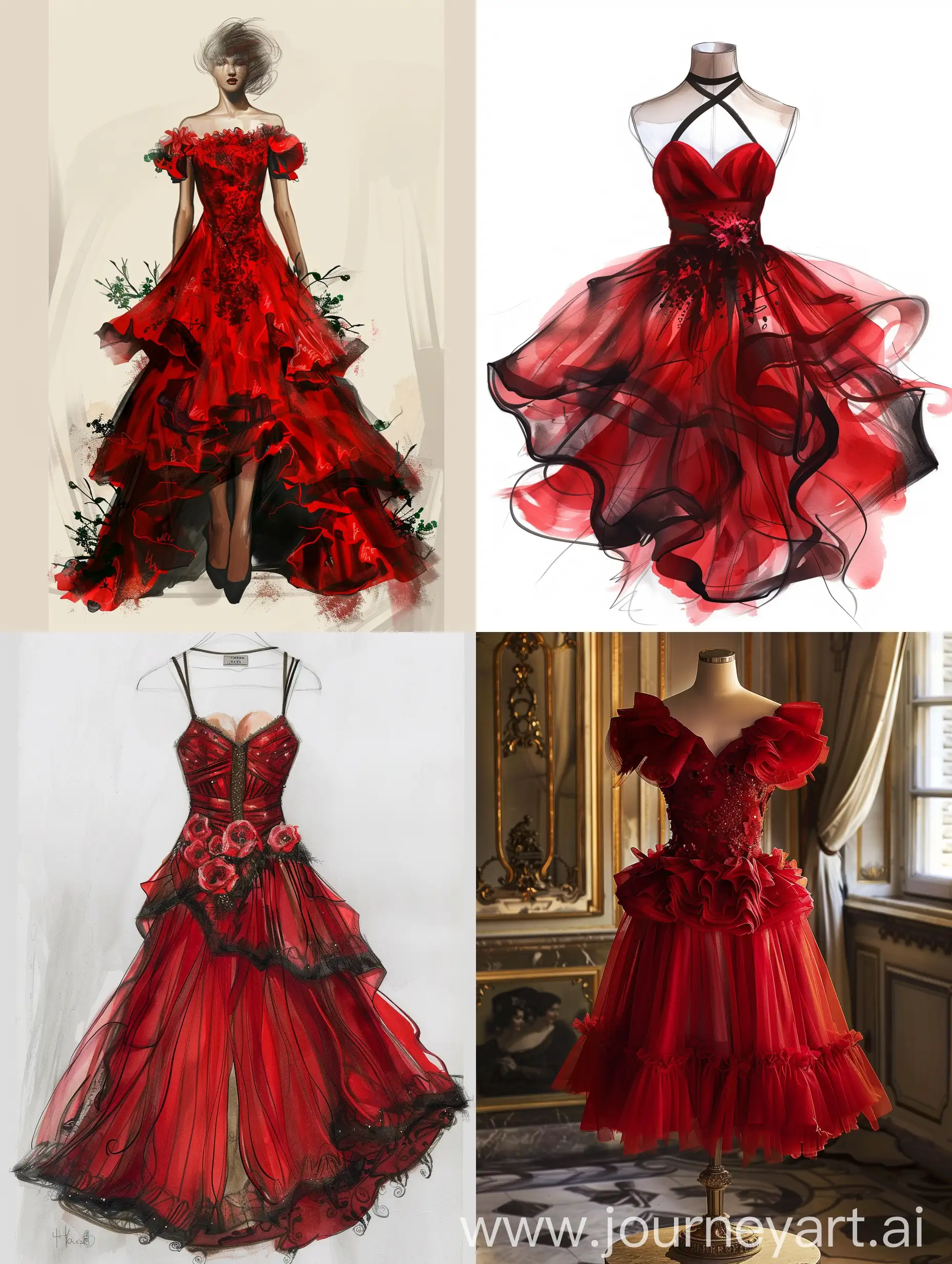 فستان,فساتين ،تصميم أزياء،لون أحمر