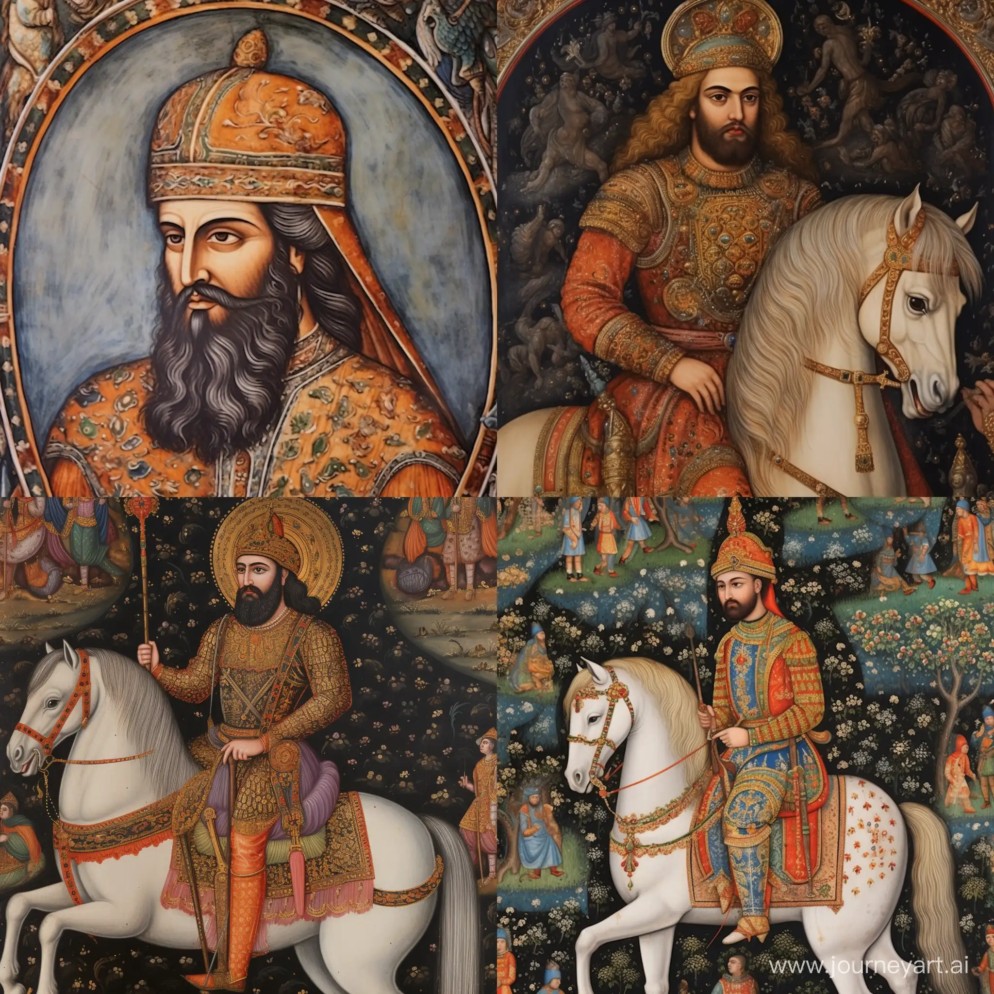 Great-Cyrus-Persian-Miniature-Painting-Historical-Artwork-Depicting-Royal-Grandeur