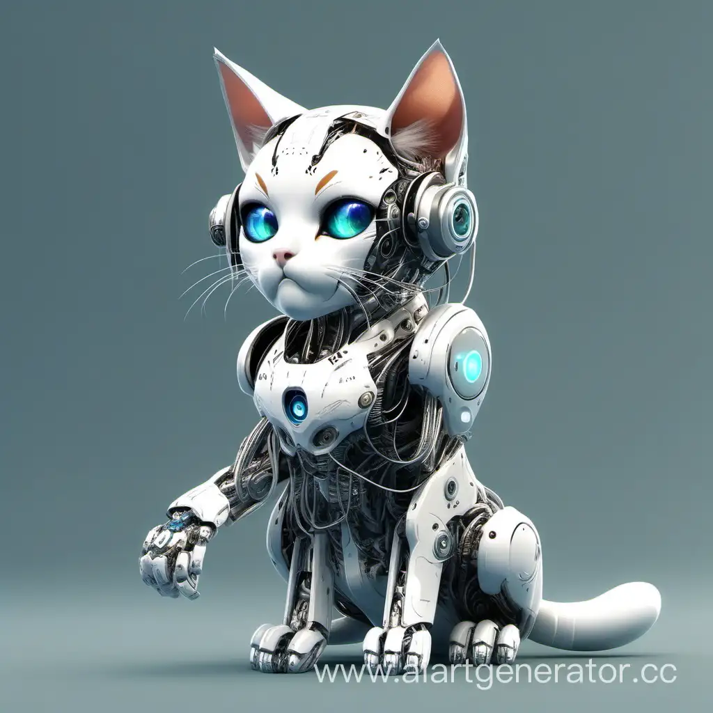 cute cat cyborg