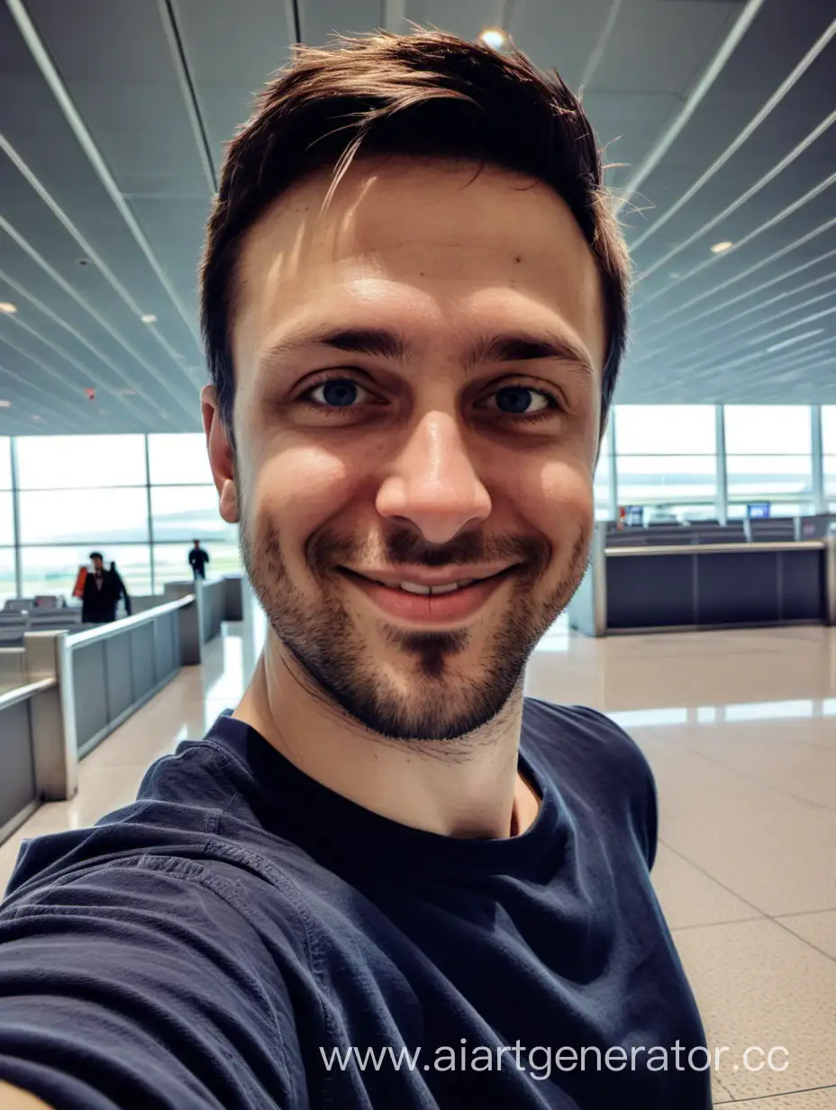 Young-Man-Taking-Selfie-at-Airport-Terminal