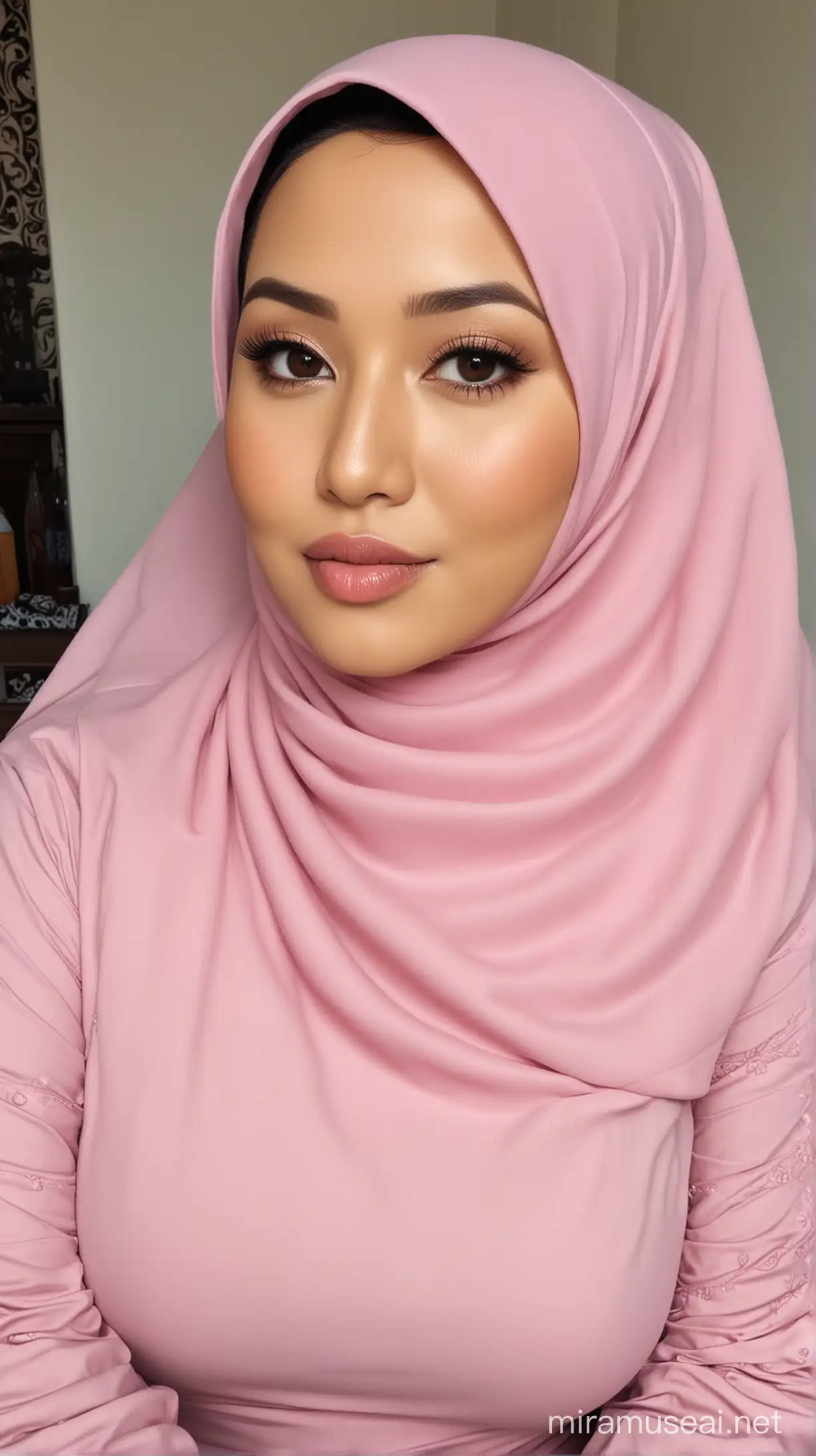 Indonesian hijab, 45 years old, super big breast, cute, beauty bbw, perfect body.