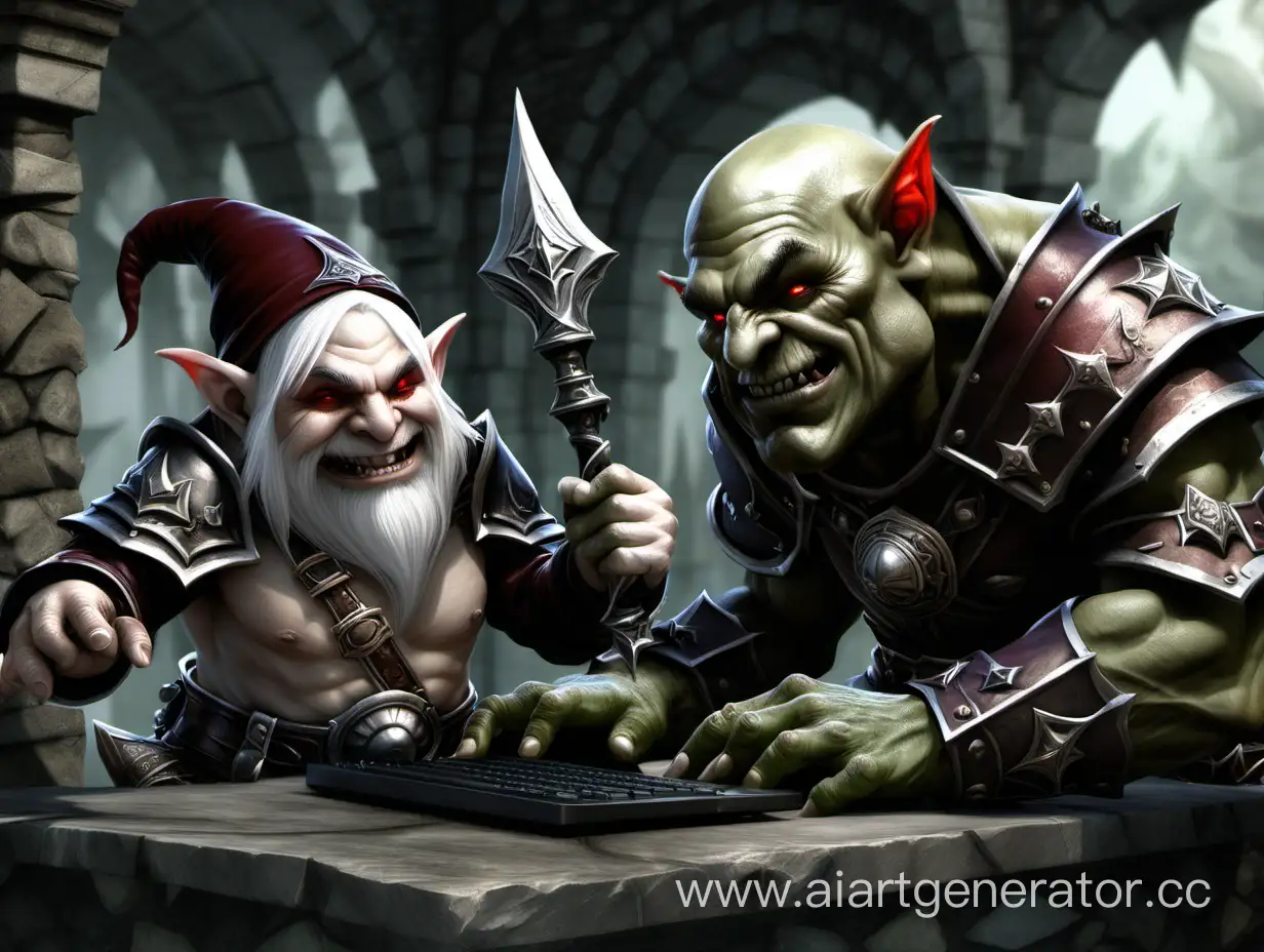 Gnome-and-Orc-Enjoying-Lineage-2-Gaming-Session
