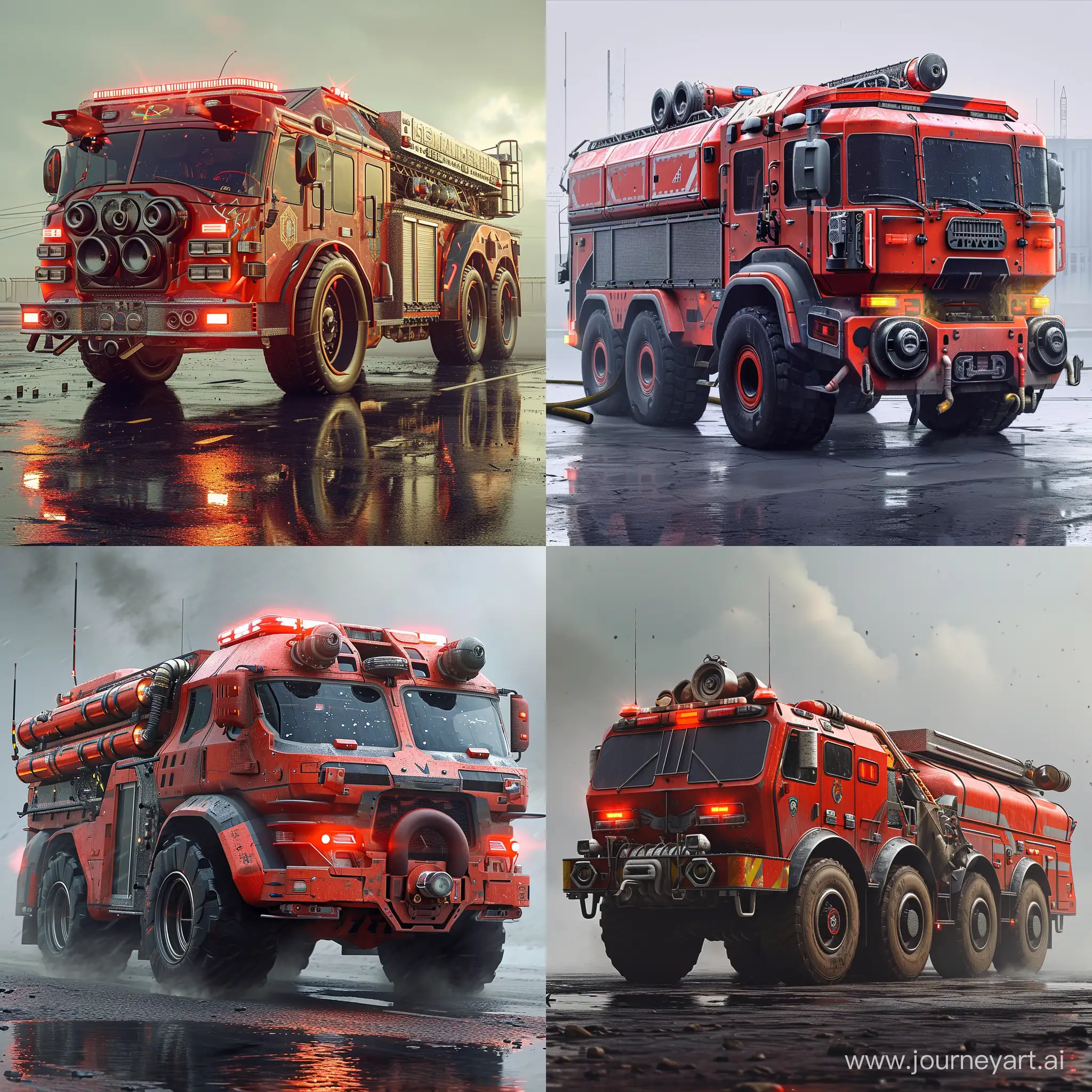 Futuristic-Fire-Truck-in-SciFi-Setting-Responding-to-Emergency