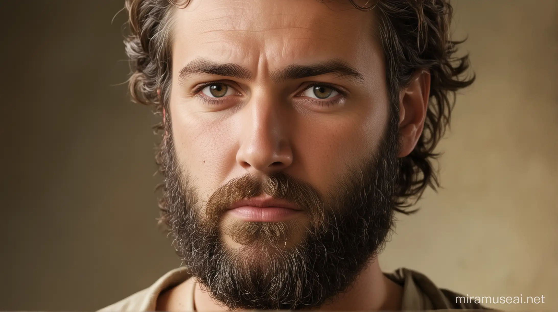 Melquiseded o personagem biblico olhar fixo com barba