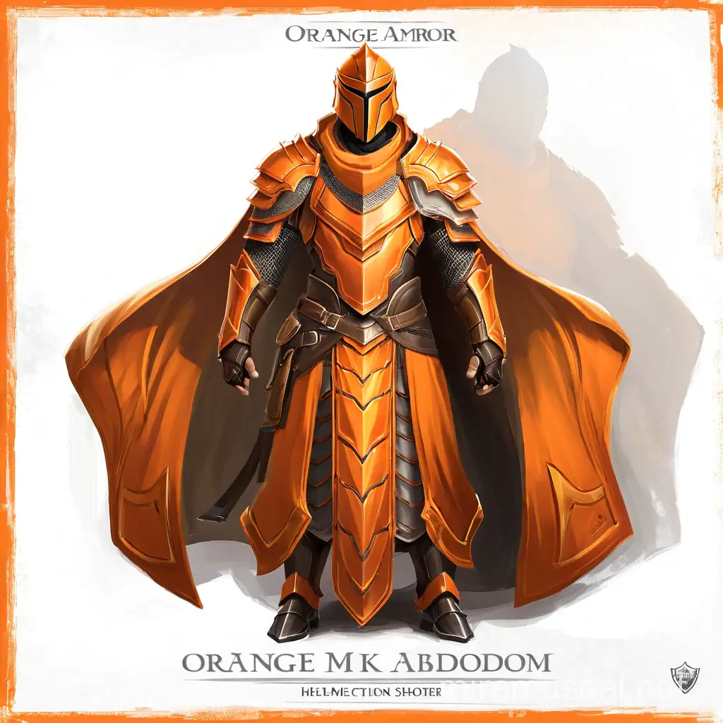 Orange armor and make the abdomen Protection Shorter and Remove the helmetvisor 