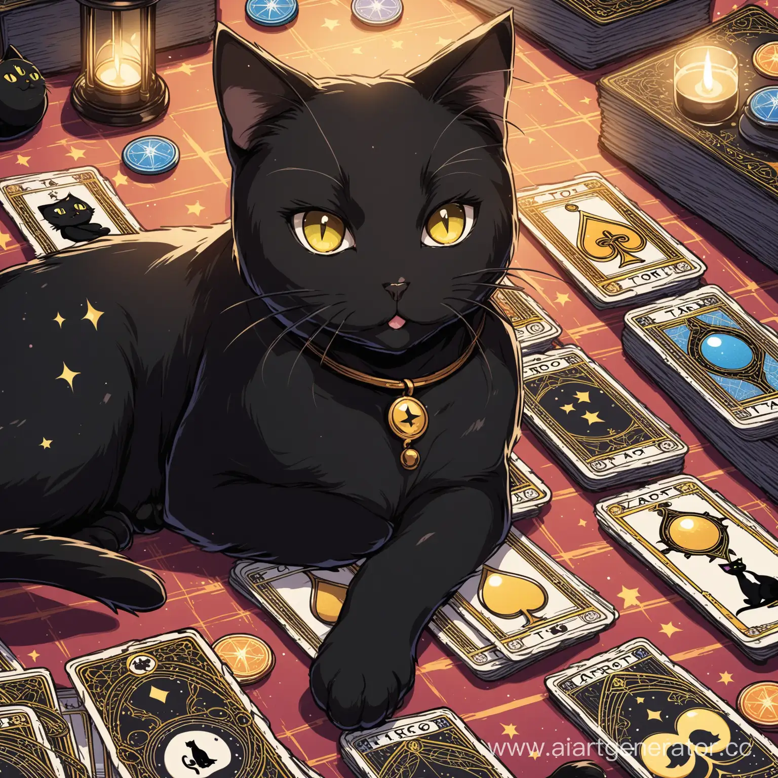 Mystical-Black-Cat-with-Tarot-Cards