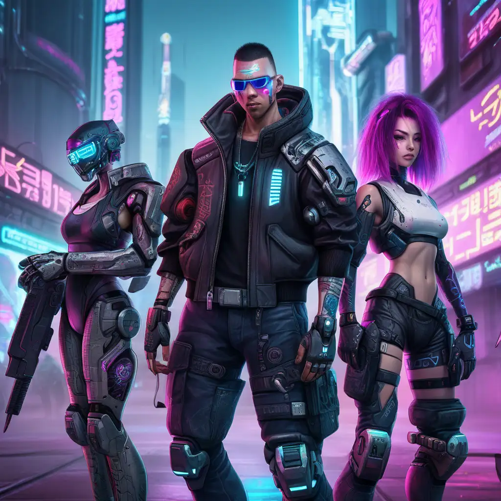 cyberpunk cyborg gang
