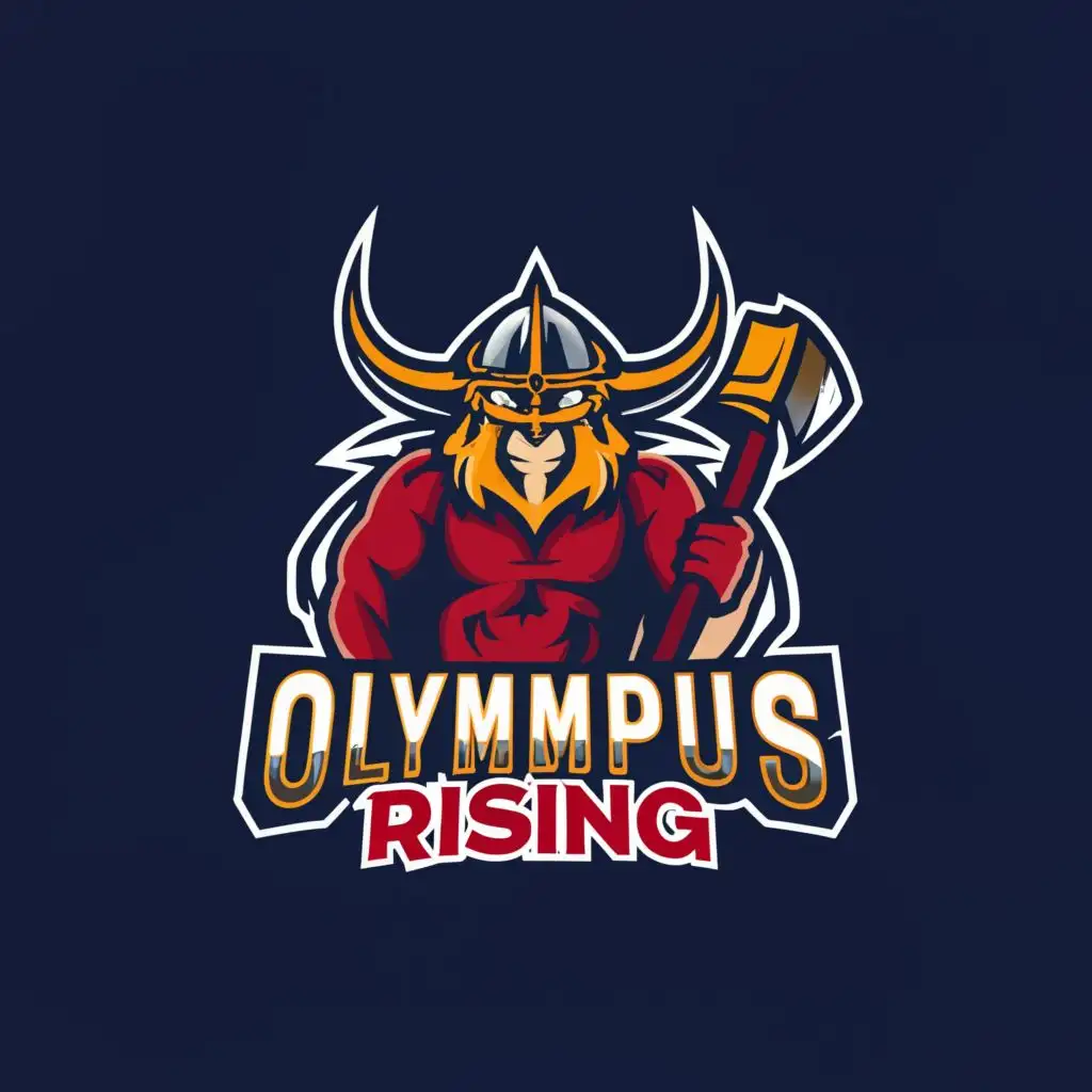 a logo design,with the text "Olympus Rising RP", main symbol:Olympus Viking,Moderate,be used in Entertainment industry,clear background