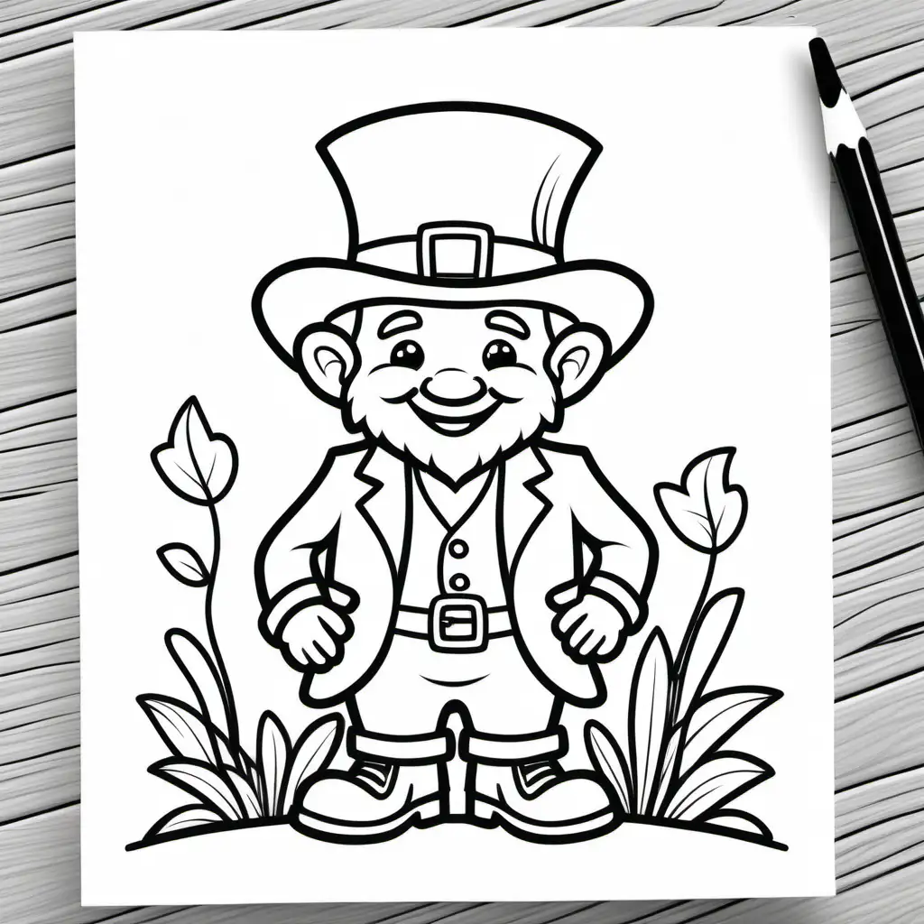 Simple Leprechaun Coloring Page for Toddlers