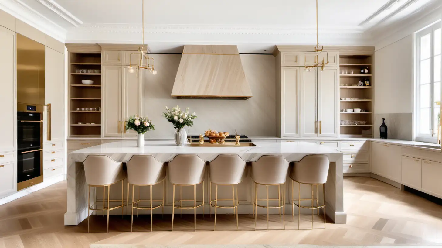 Luxurious Modern Parisian Grand Kitchen with Ilve 120cm Oven and Brass Accents