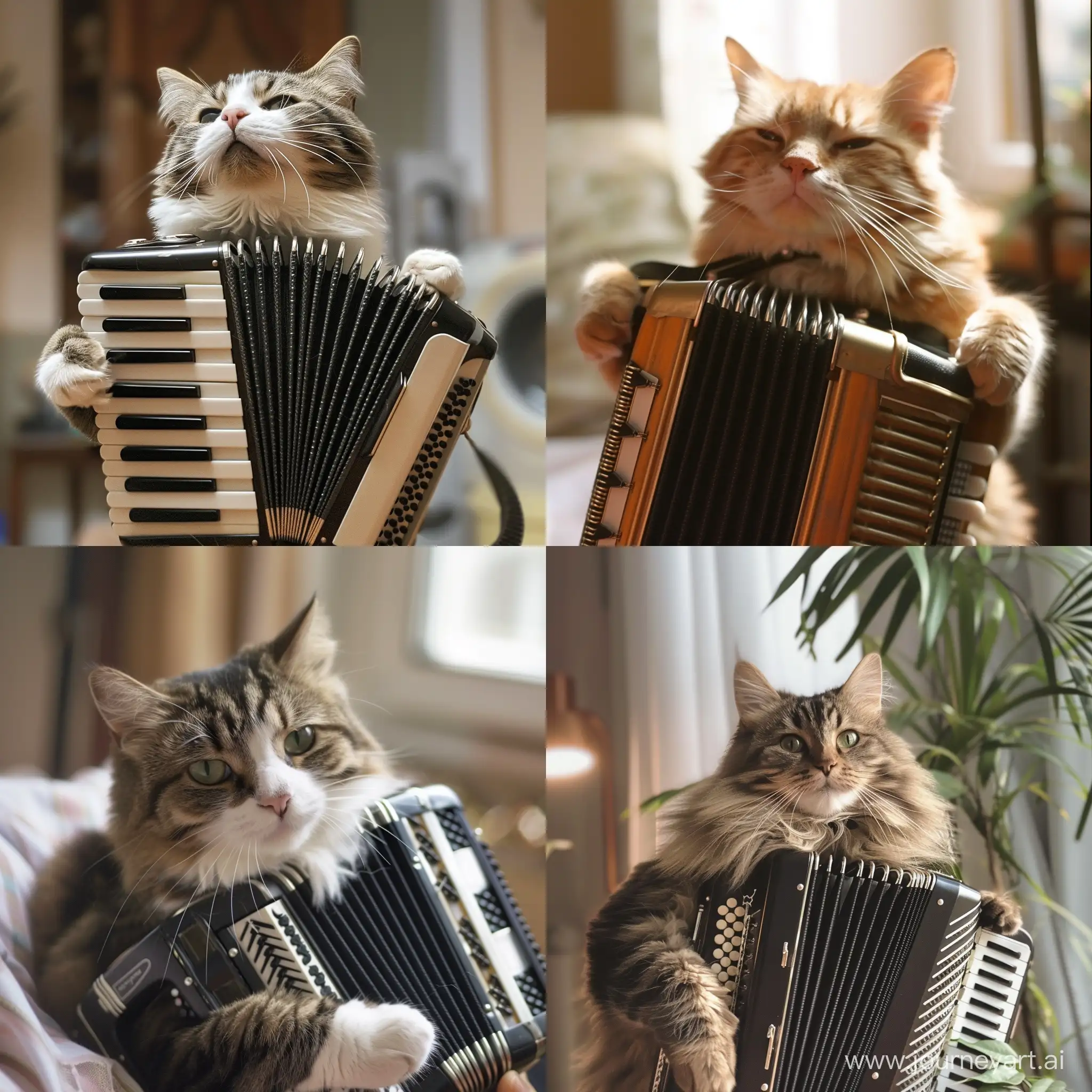  cat plays the accordion