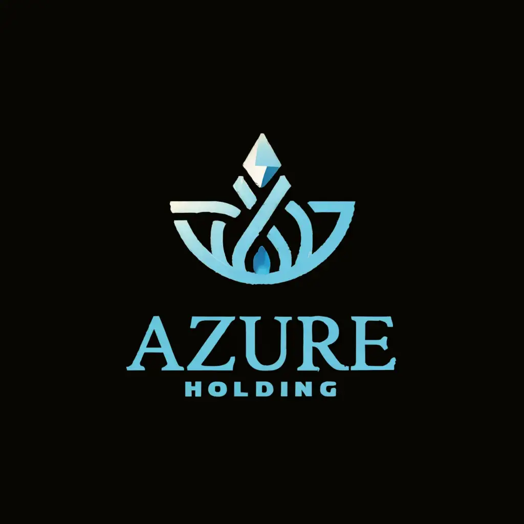 a logo design,with the text "Azure holdings", main symbol:interweaving sapphire crystal-like budding flower,Moderate,be used in Finance industry,clear background