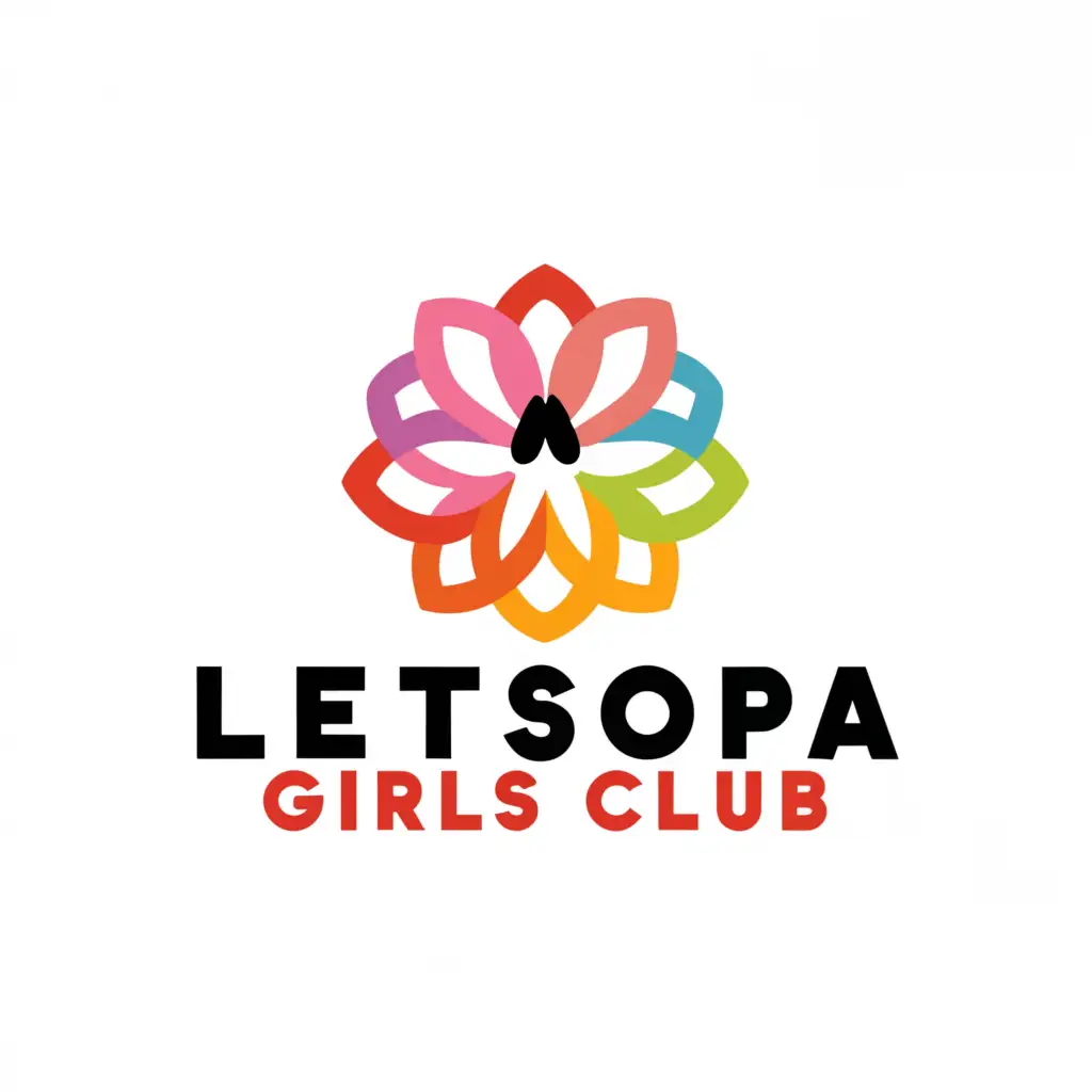 a logo design,with the text "Letsopa Girls Club", main symbol:Feminist, flower, scream, empowering women,Moderate,be used in Education industry,clear background