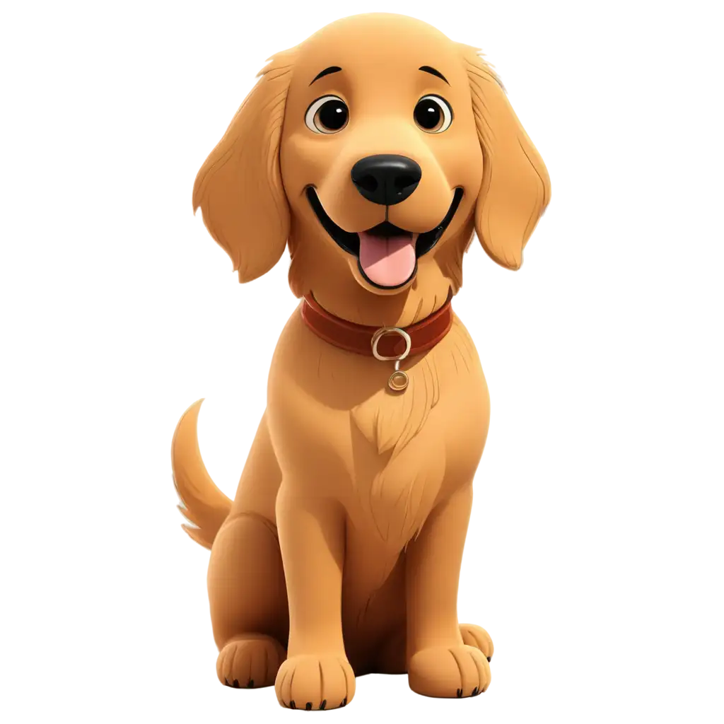 Happy golden retreiver cartoon style