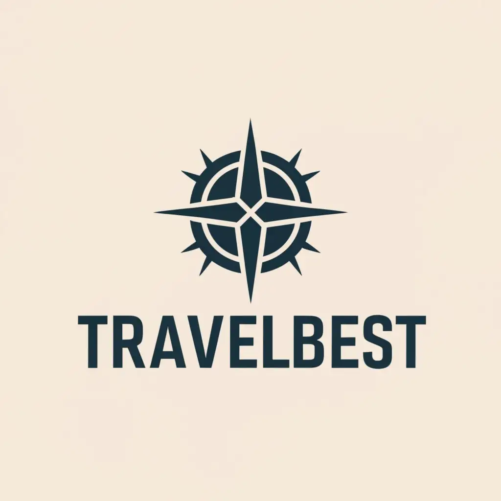 a logo design,with the text "TravelBest", main symbol:Compass,Moderate,be used in Travel industry,clear background