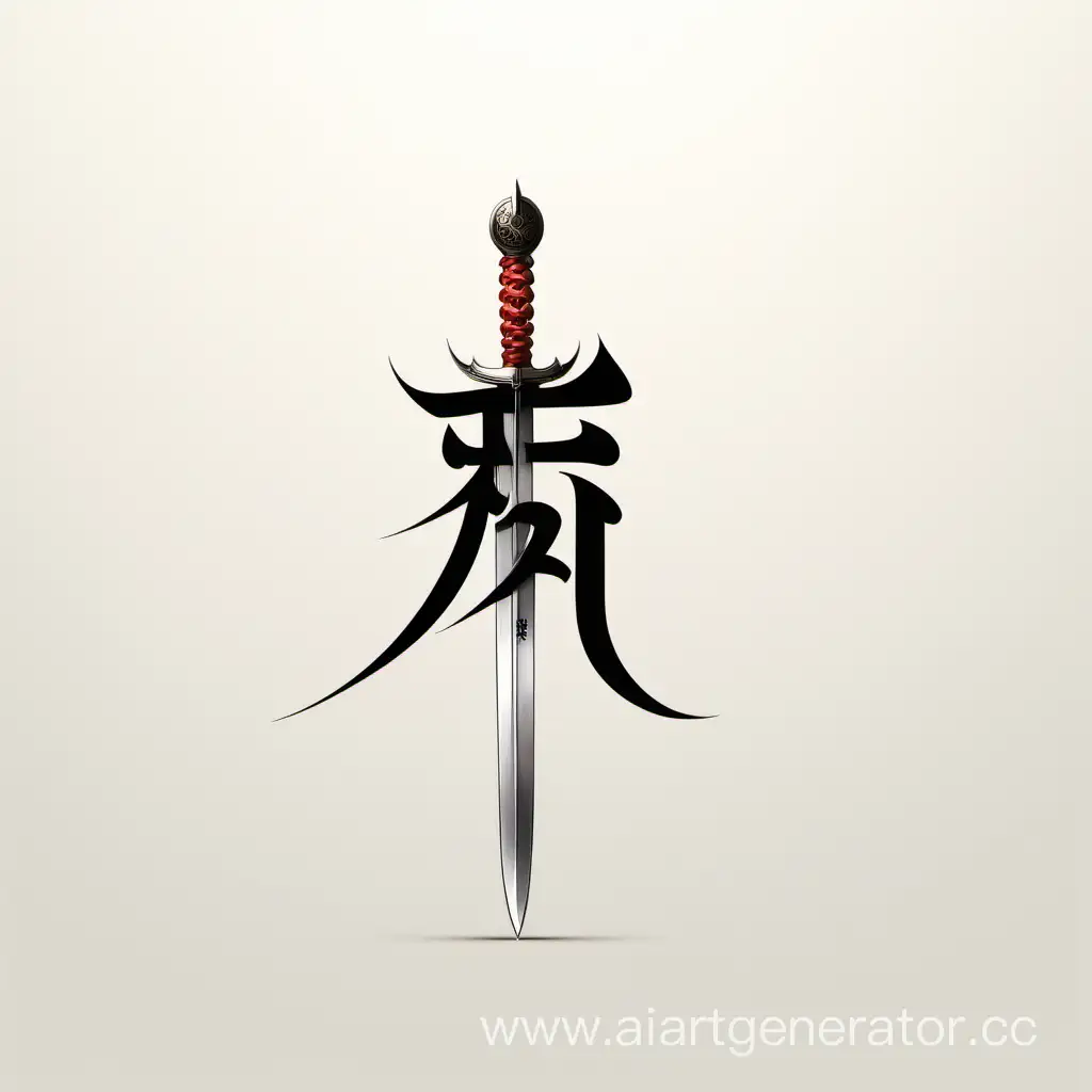 The word "ai su" is beautifully written in Japanese alphabet in the form of the logo. Let the letter i be in the shape of a sword
