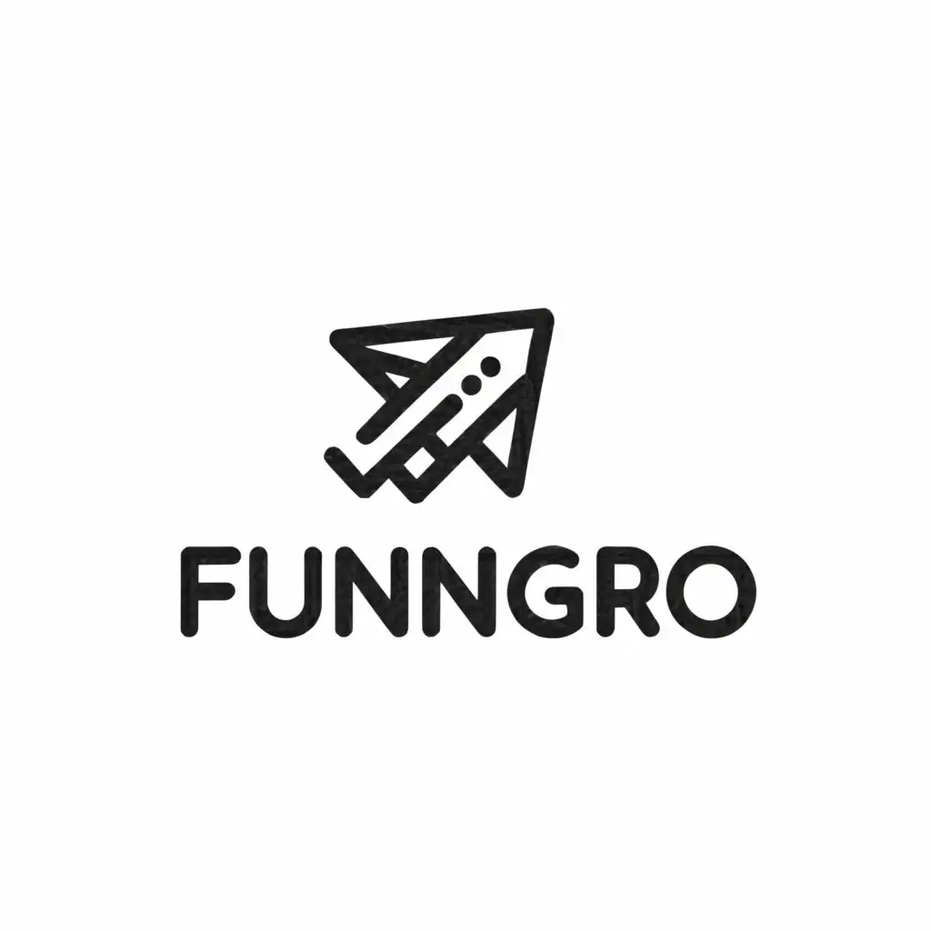 a logo design,with the text "Funngro", main symbol:Plane,Moderate,clear background