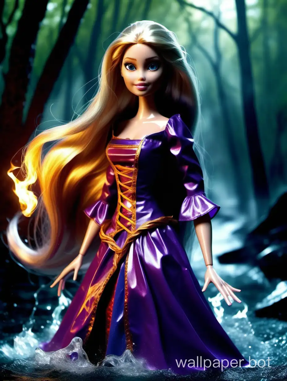 Wicked daughter Rapunzel water vampire werewolf goddess of all magic acid chemical substances fire cold lightning ocean seas rivers and lakes and canals and God Zeus's daughter Rapunzel water vampire werewolf burns floods and chemitizes and transforms into any person she turned into not a real Barbie contort to burn down the forest of all magic