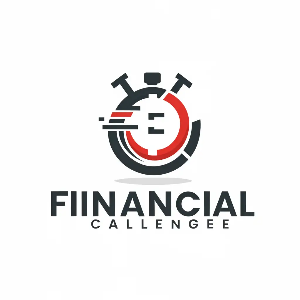 a logo design,with the text "financial challenge", main symbol:Currency Symbol with Stopwatch: A design that combines a currency symbol (such as a dollar or euro sign) with a stopwatch to represent the speed in income generation.,Moderate,be used in Finance industry,clear background