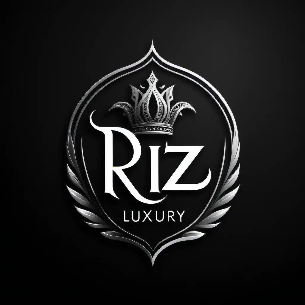 Luxurious Black and White RIZ Logo Design