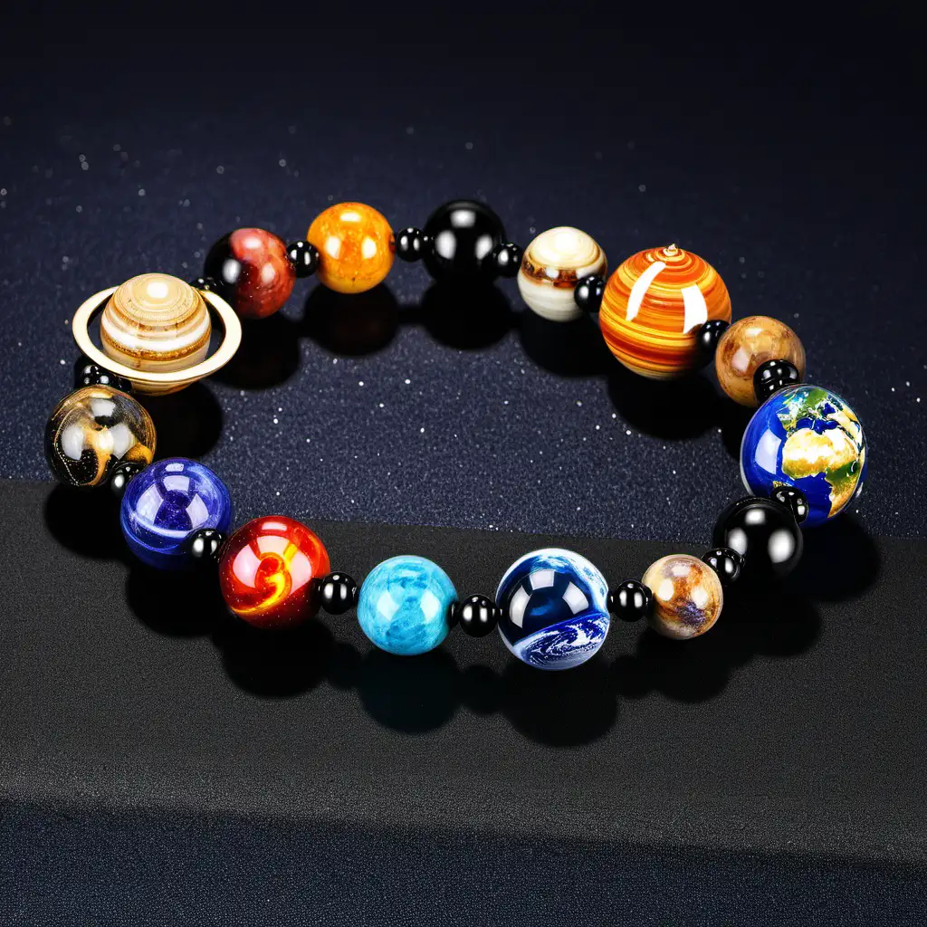 Planetary Alignment Bracelet Celestial Jewelry Featuring Eight Planets