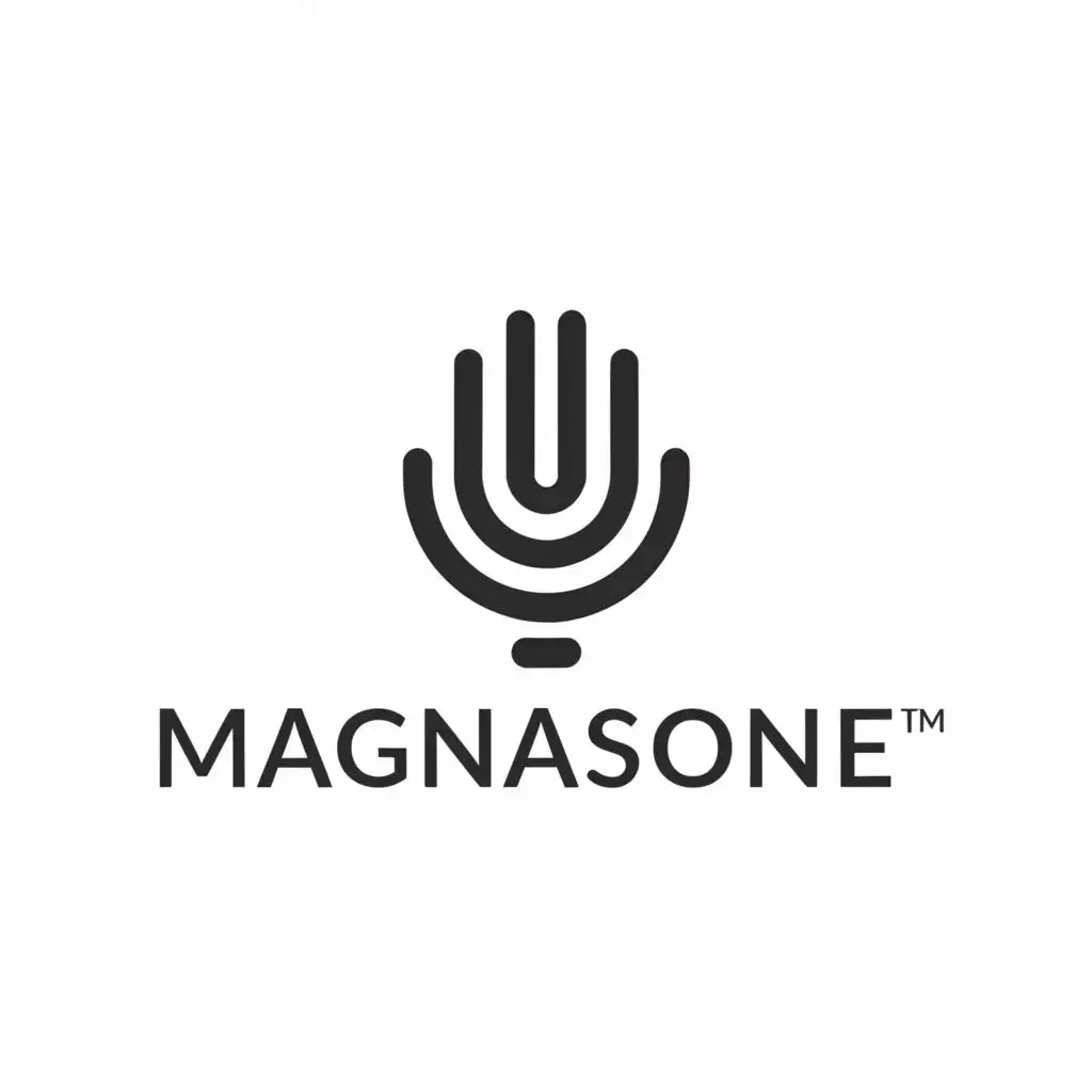 a logo design,with the text "MagnaSone", main symbol:Microphone,Moderate,be used in Entertainment industry,clear background