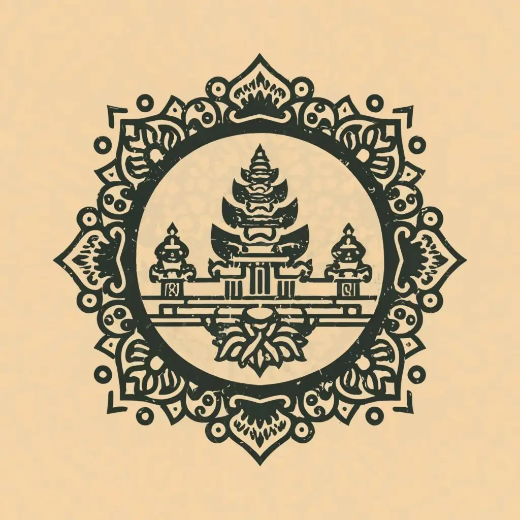 a logo design,with the text "Bali Buda HomeSechef", main symbol:bali temple, frangipani, plumeria, lotus flower, buddha, monstera leaf, banana leaf, traditional balinese ceremony headset,complex,be used in Restaurant industry,clear background