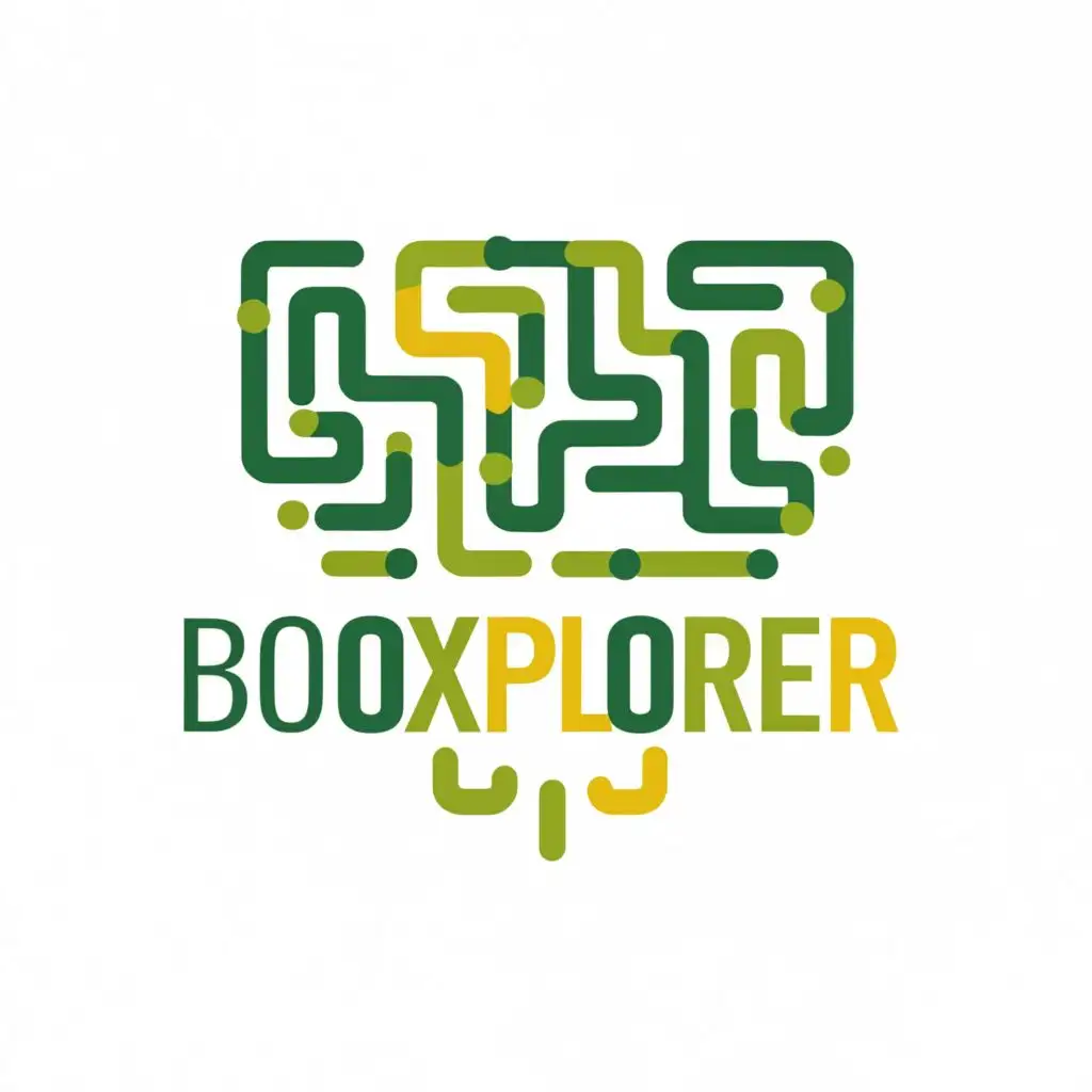 logo, maze, with the text "BioXplorer", typography