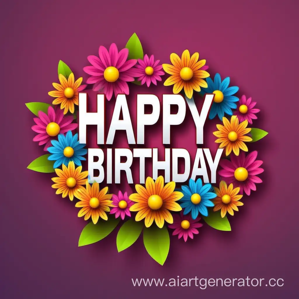 Floral-Happy-Birthday-3D-Clip-Art