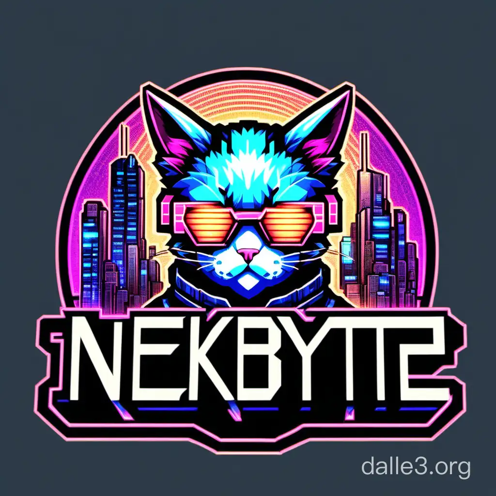 Futuristic Cyberpunk Cat Logo NeonInfused NekoByte Design | Dalle3 AI