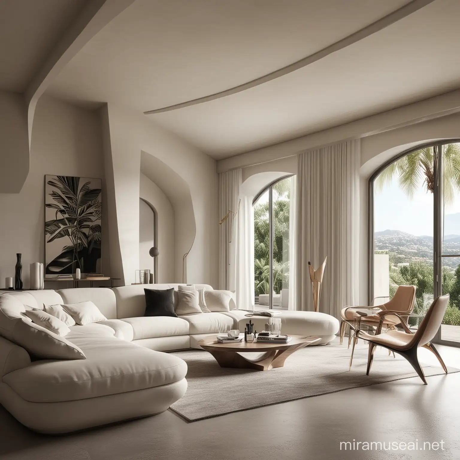 Futuristic Tropical Sicily Living Room Inspired by Zaha Hadid