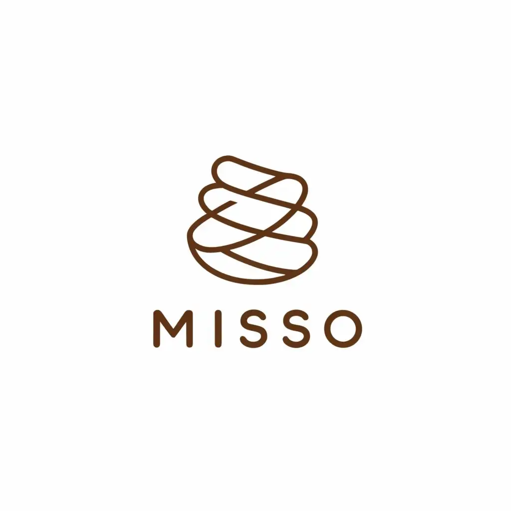 a logo design,with the text "misso", main symbol:choux  pastry,Minimalistic,clear background