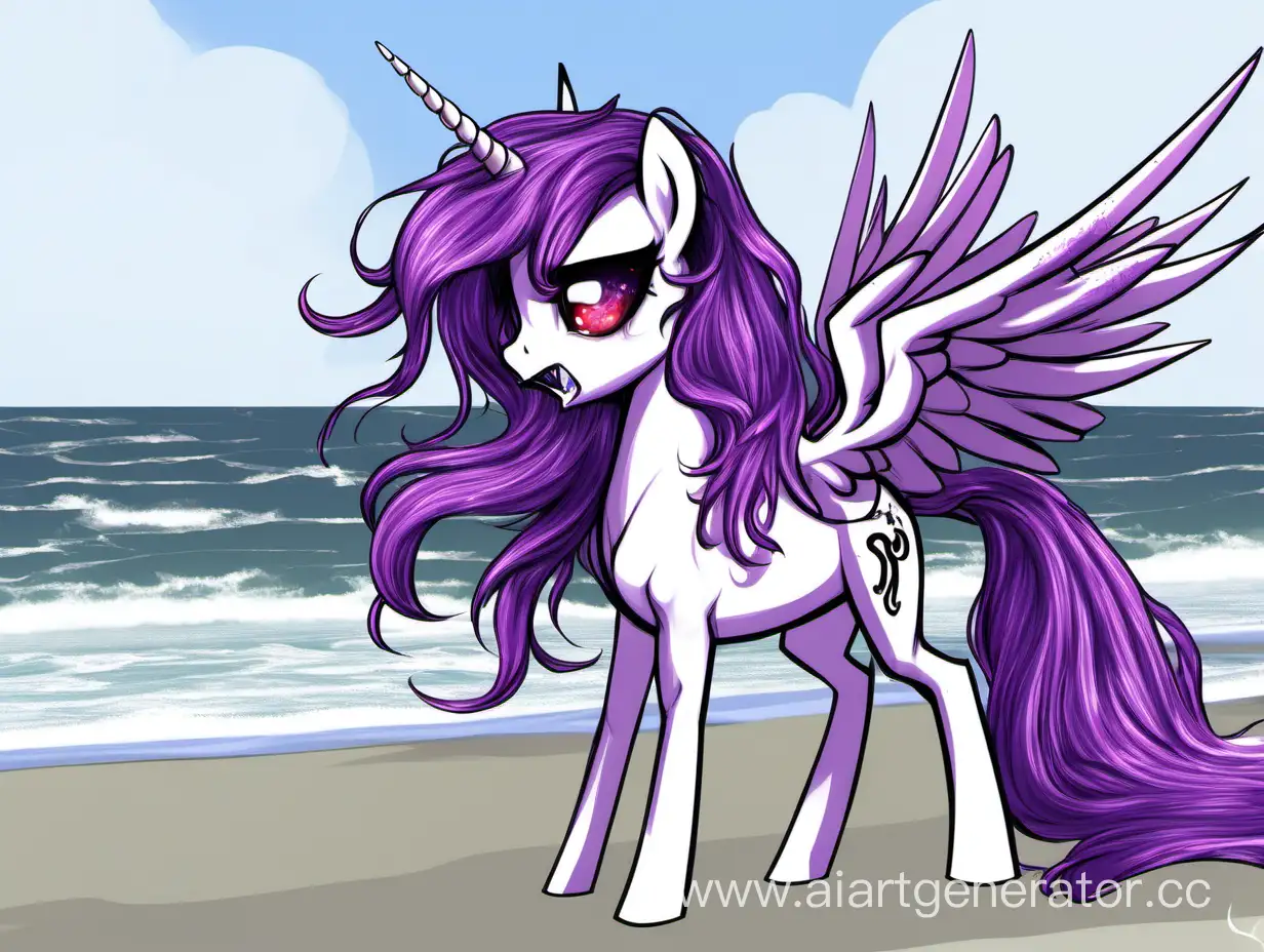 Decaying-Pony-Archangel-with-Purple-Mane-by-the-Sea